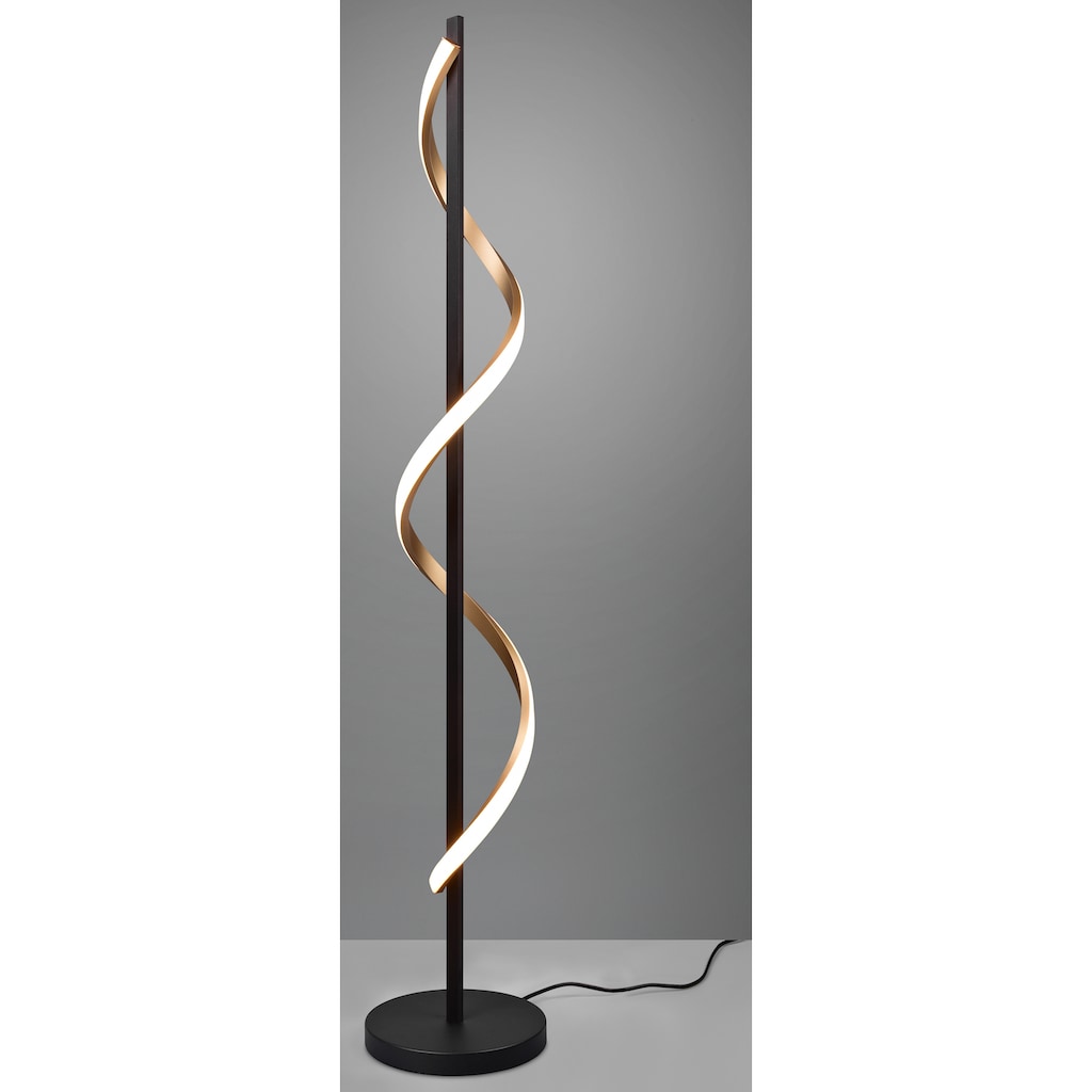 Places of Style LED Stehlampe »Torca«, 1 flammig-flammig, LED Stehleuchte schwarz-gold, Fußdimmer, Höhe 120 cm, 2300 Lumen