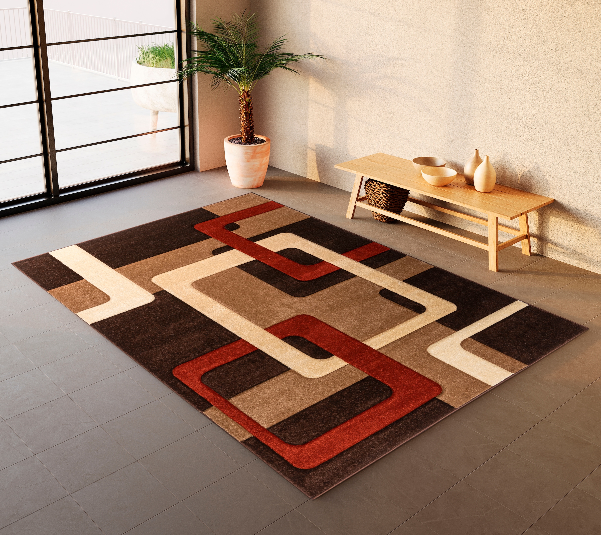 my home Teppich »Maxim«, rechteckig, Hoch-Tief-Effekt, Kurzflor, 3D-Design  online kaufen | Kurzflor-Teppiche