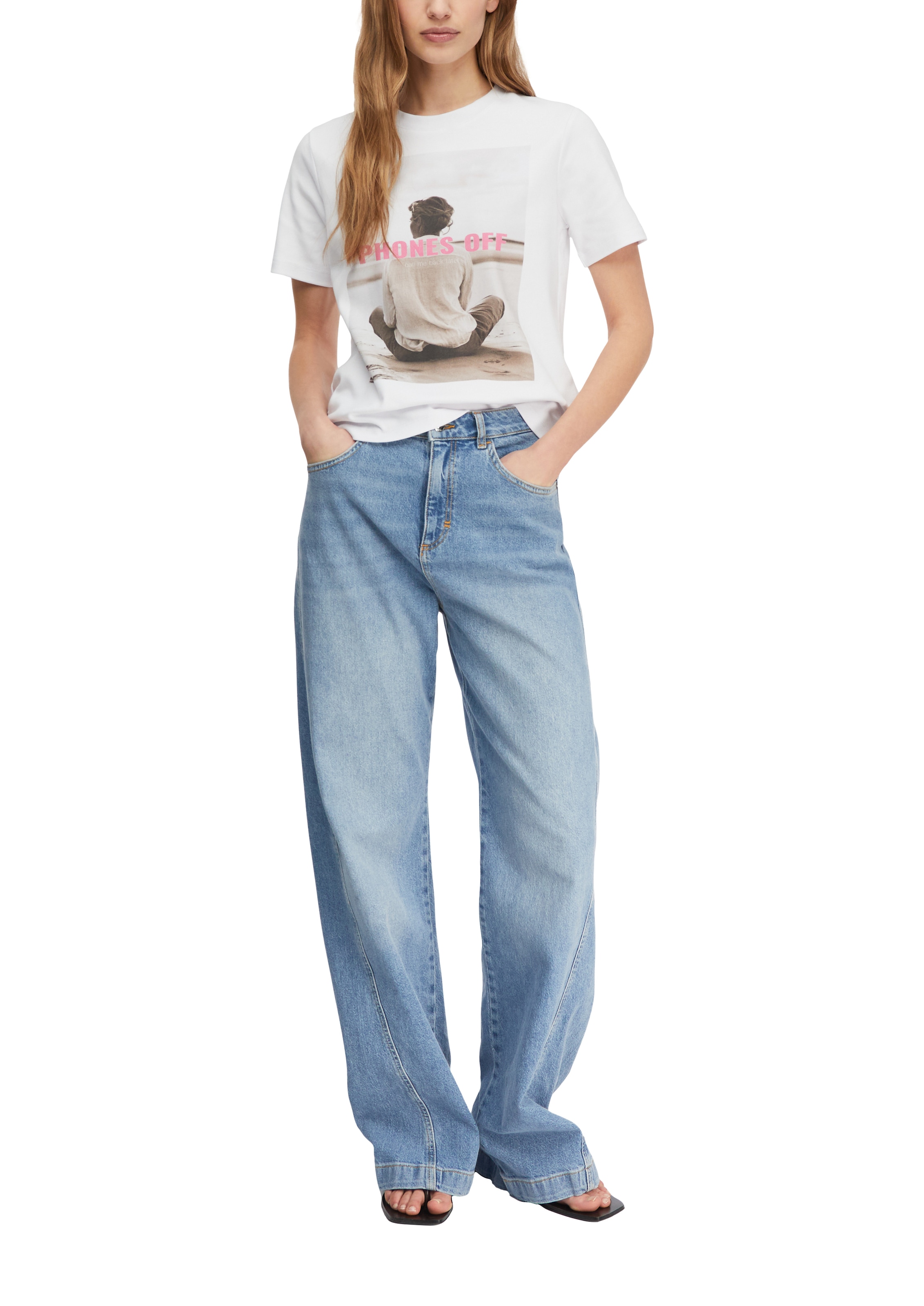 Comma Print-Shirt Sommershirt mit Frontpint