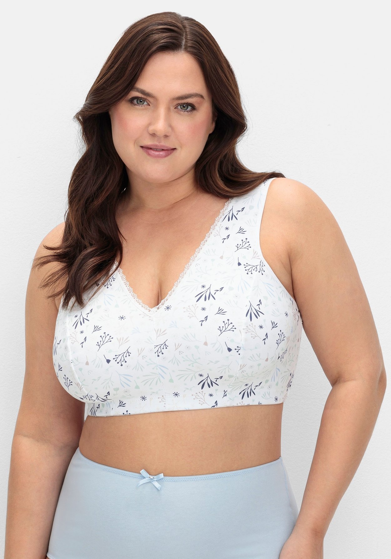 Sheego Bügelloser BH »BH-Bustier in Bustier-Form, mit Blumenmuster«