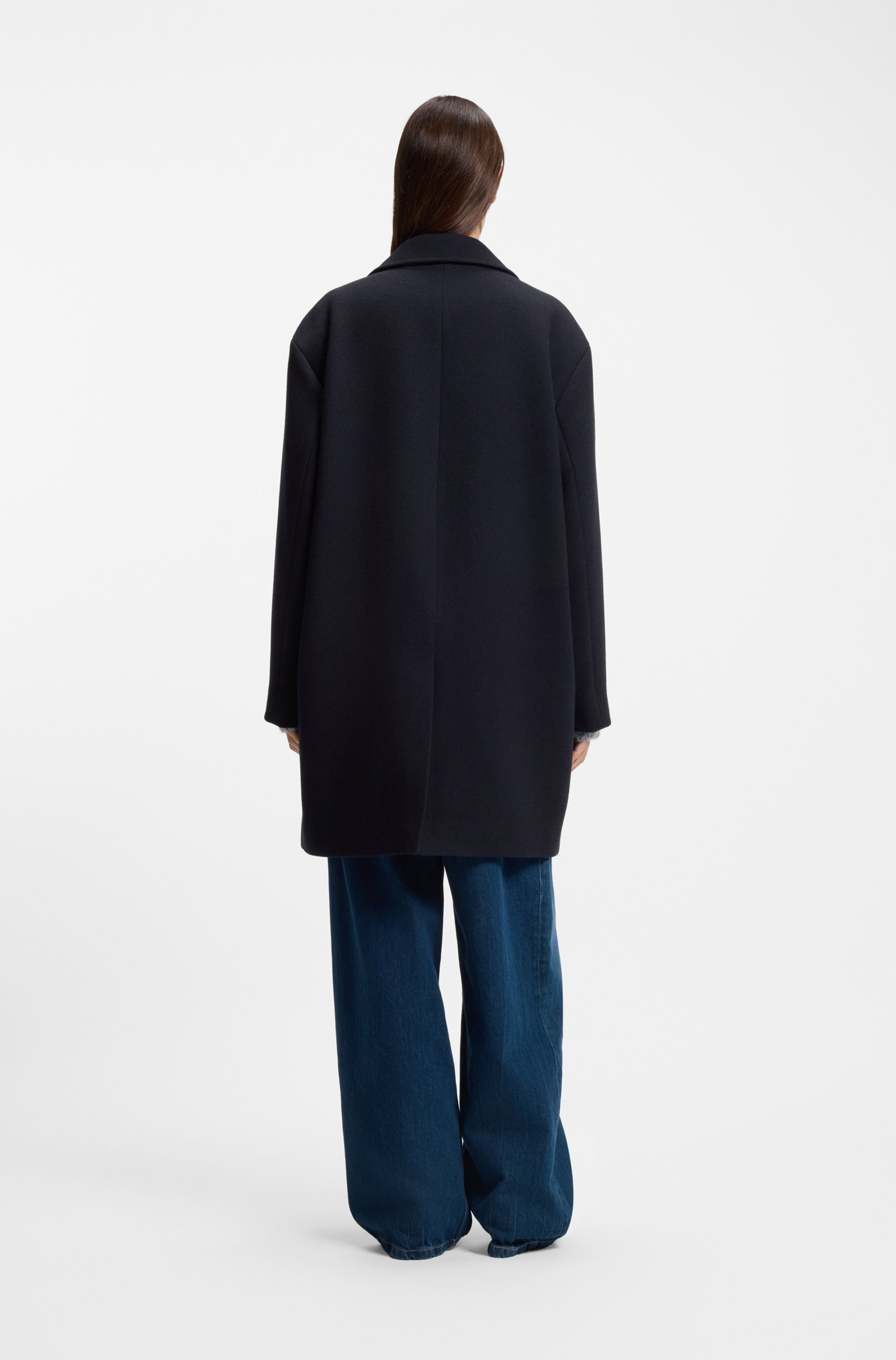 BOSS ORANGE Kurzmantel »Calesara Premium Damenmode«, in gerader Passform, Woll-Anteil