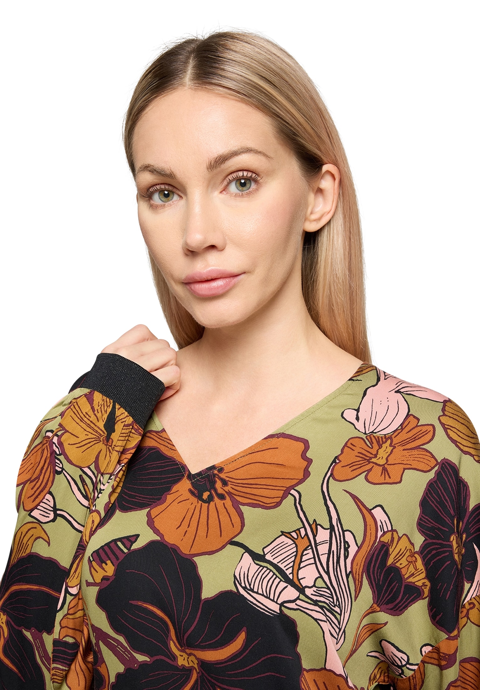 Cartoon Klassische Bluse »Oversize-Bluse mit Rippbündchen«