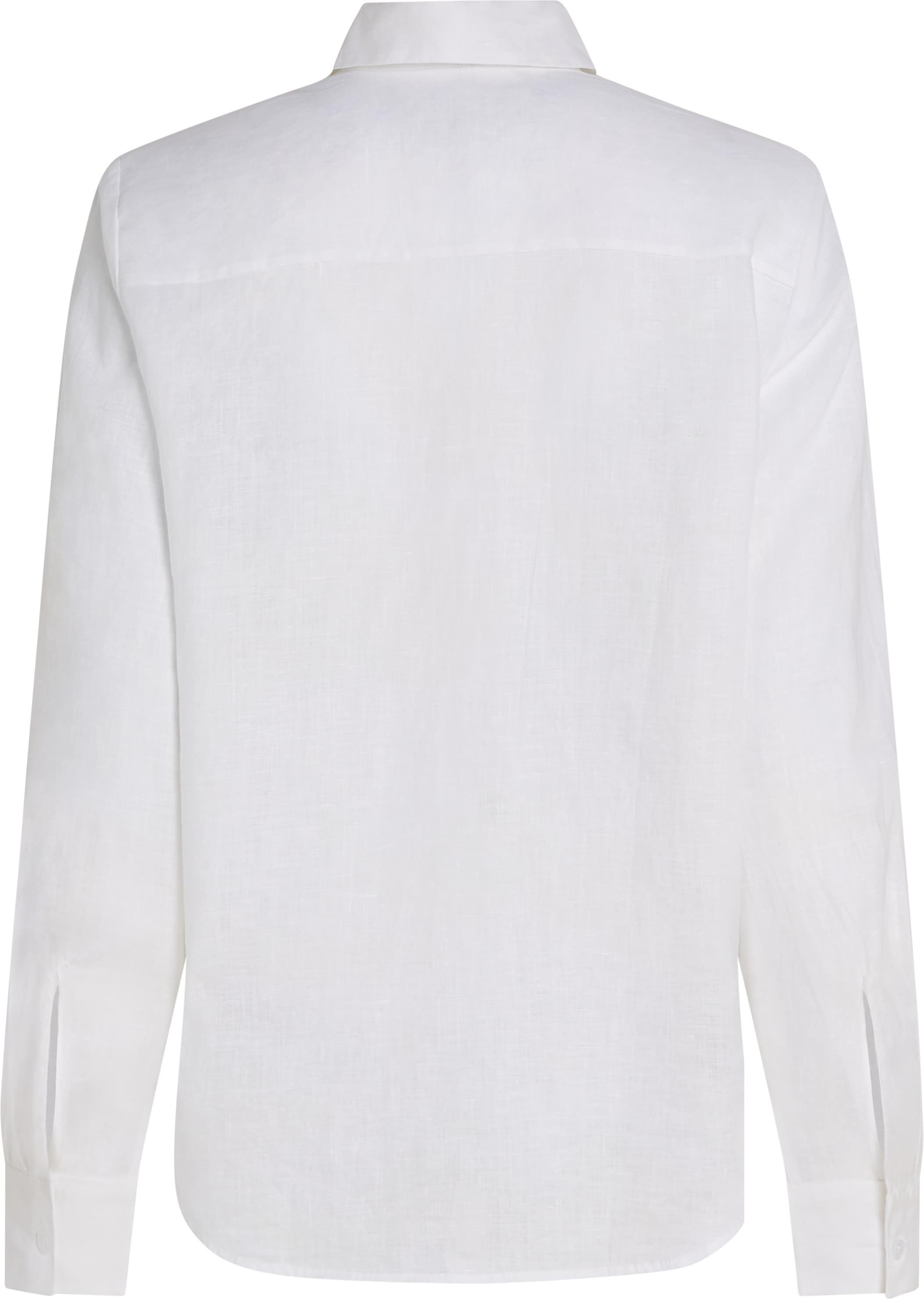 Tommy Hilfiger Hemdbluse »ESS LINEN RELAXED SHIRT«, mit Logostickerei,kühlendes Premium Leinen