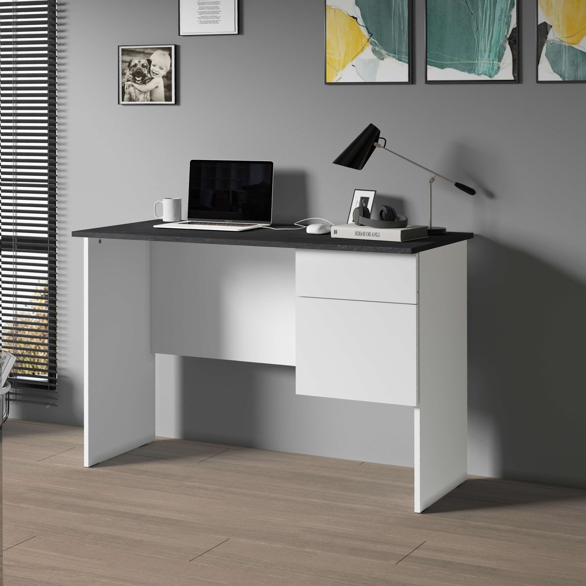 INOSIGN Schreibtisch »Sunrise, kleiner Computertisch, Bürotisch«, mit 1 Tür & 1 Schublade, Tischplatte Breite 110 cm, Made in Italy