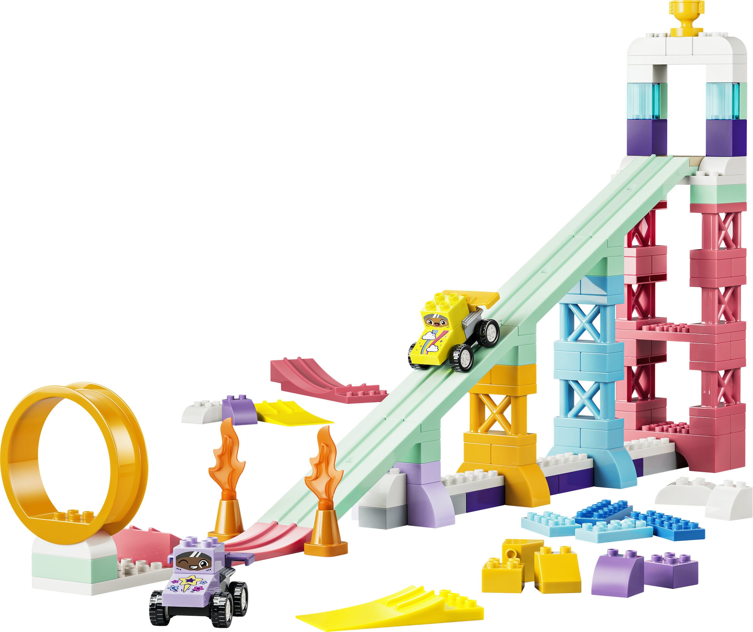 LEGO® Konstruktionsspielsteine »Kreative Sprungschanzen mit kleinen Flitzern 3-in-1-Set (10478)« LEGO DUPLO Town; Made in Europe