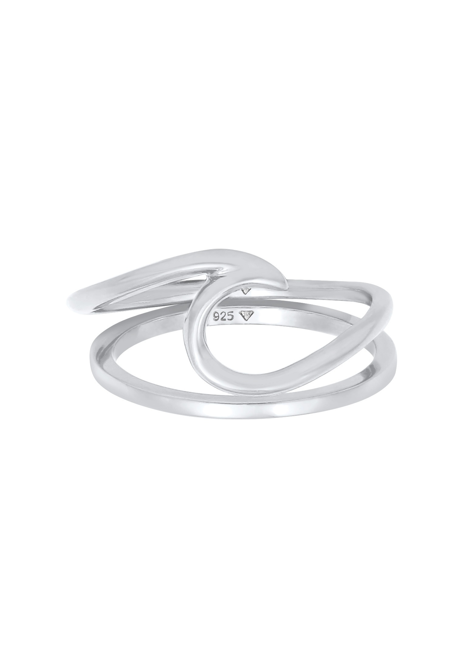 Elli Ring-Set »Ring Wellen Wave Bandring Basic Set (2 tlg) 925 Silber«