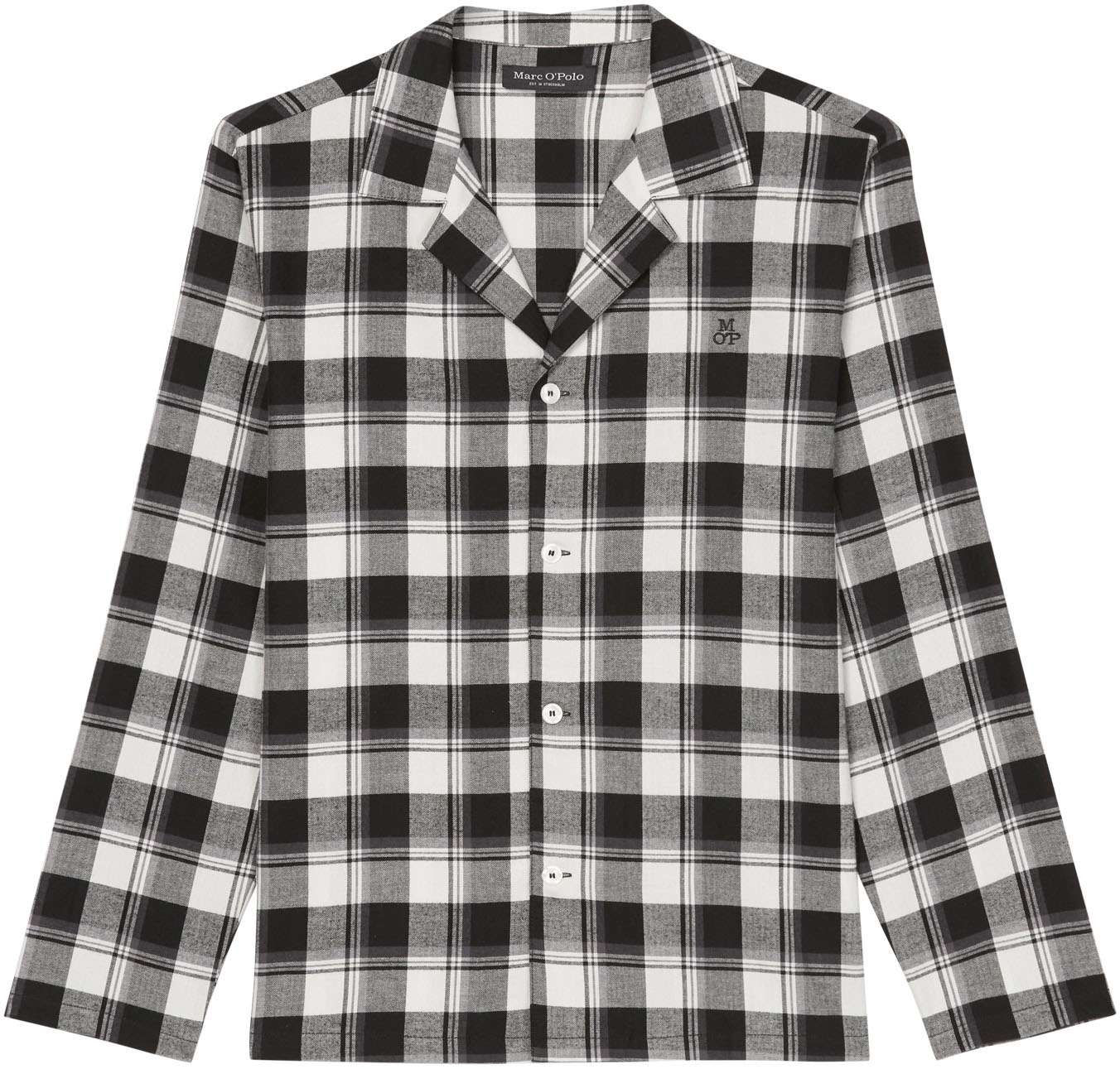 Marc O'Polo Pyjamaoberteil »Homey Flanne«, mit durchgehender Knopfleiste