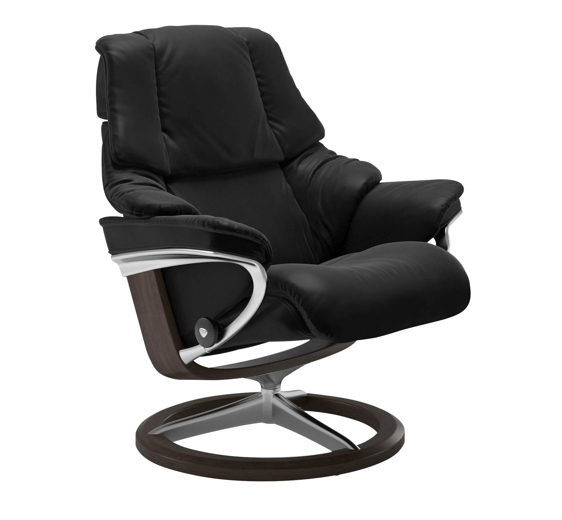 Stressless® Relaxsessel »Reno«, (Set, Relaxsessel mit Hocker), mit Hocker, mit Signature Base, Größe S, M & L, Gestell Wenge