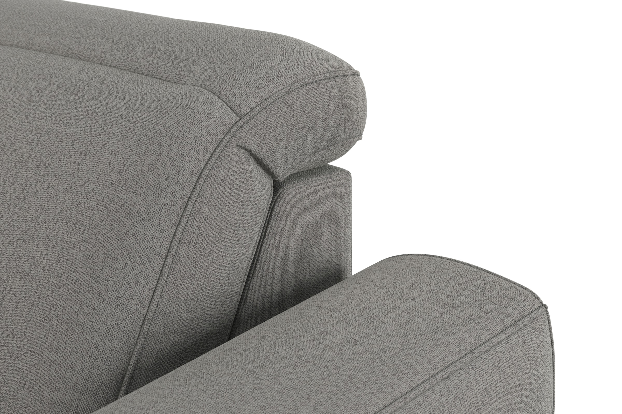 sit&more Ecksofa »Dundee L-Form« mit Federkern und Edelstahlfüßen, wahlweise mit Kopfteilverstellung