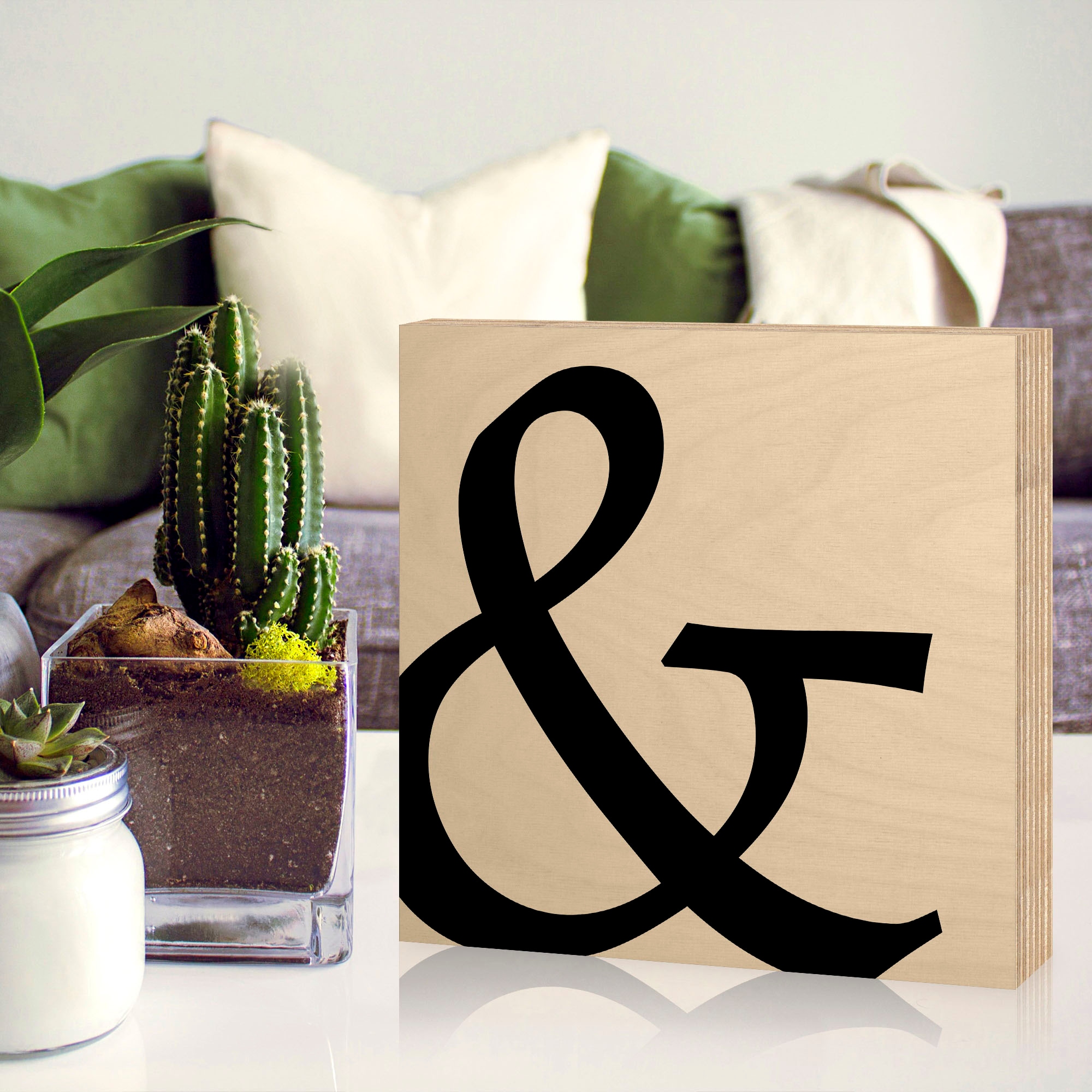 Artland Holzbild »Und-Zeichen«, Sprüche & Texte, (1 St.)