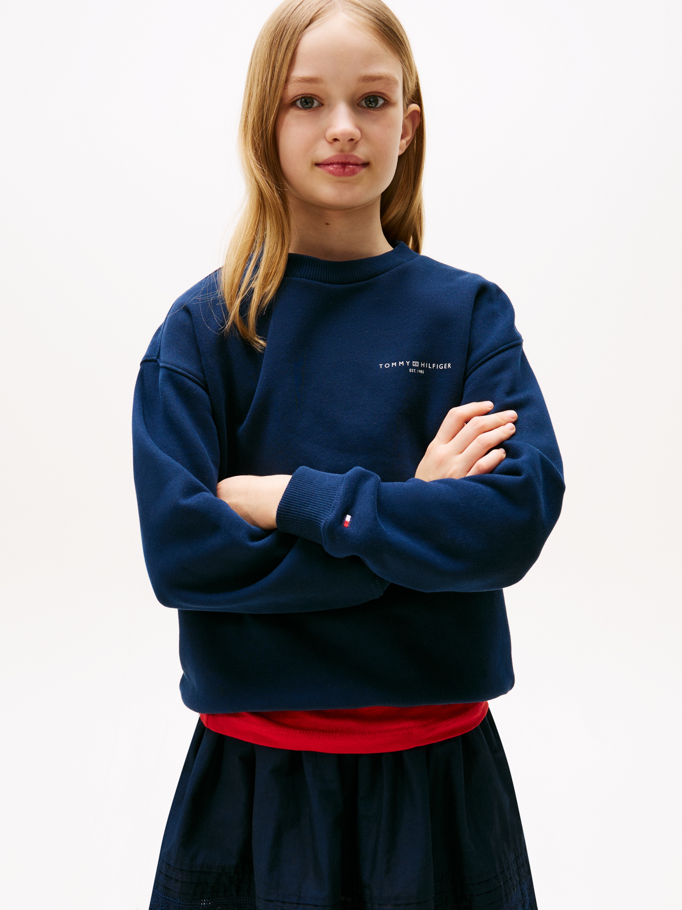 Tommy Hilfiger Sweatshirt »MINI CORP C-NECK SWEATSHIRT«, für Kinder bis 16 Jahre, mit Logo-Stickerei
