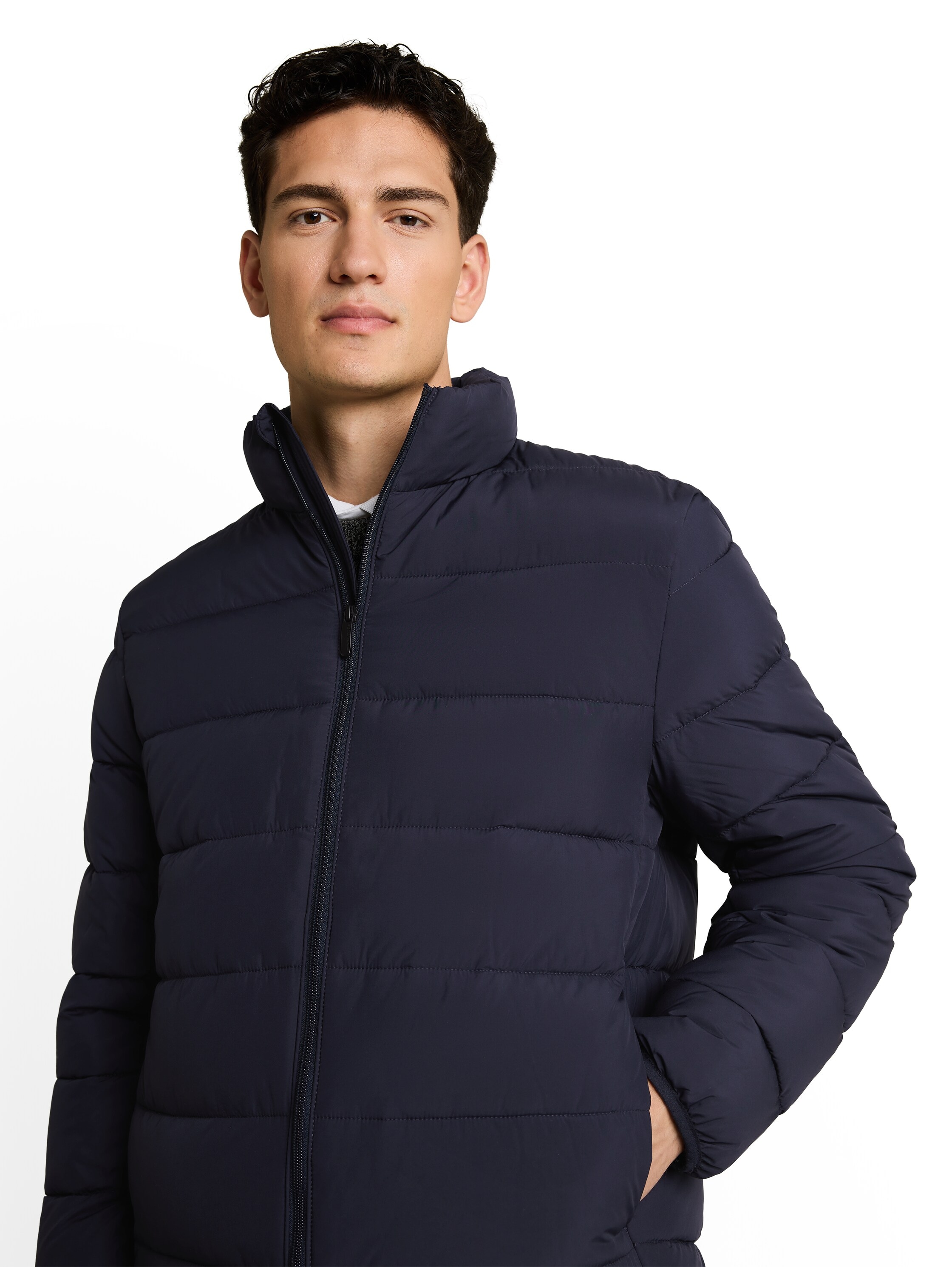 TOM TAILOR Denim Steppjacke mit Reißverschluss, aus Polyester