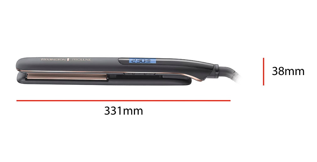 Remington Glätteisen »S9100B E51 PROluxe Midnight«, Ultimate-Glide-Keramik-Beschichtung, OPTIheat-Technologie, LCD display, 110mm lange Keramikstylingplatten