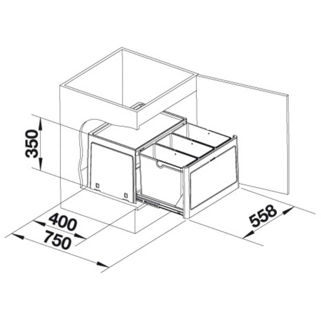 Blanco Mülltrennsystem »Botton Pro 60/3«, 3 Behälter