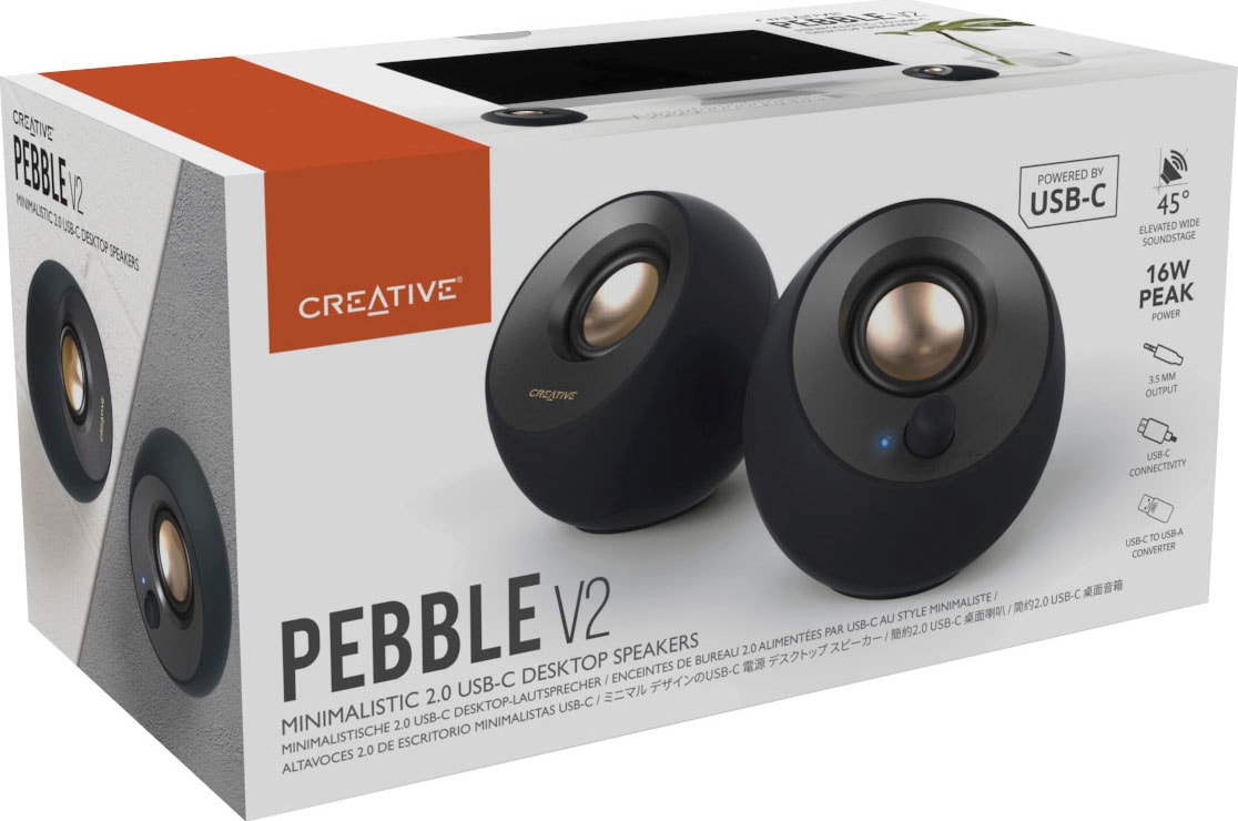 Creative PC-Lautsprecher »Pebble V2«, (2 St.), USB-C