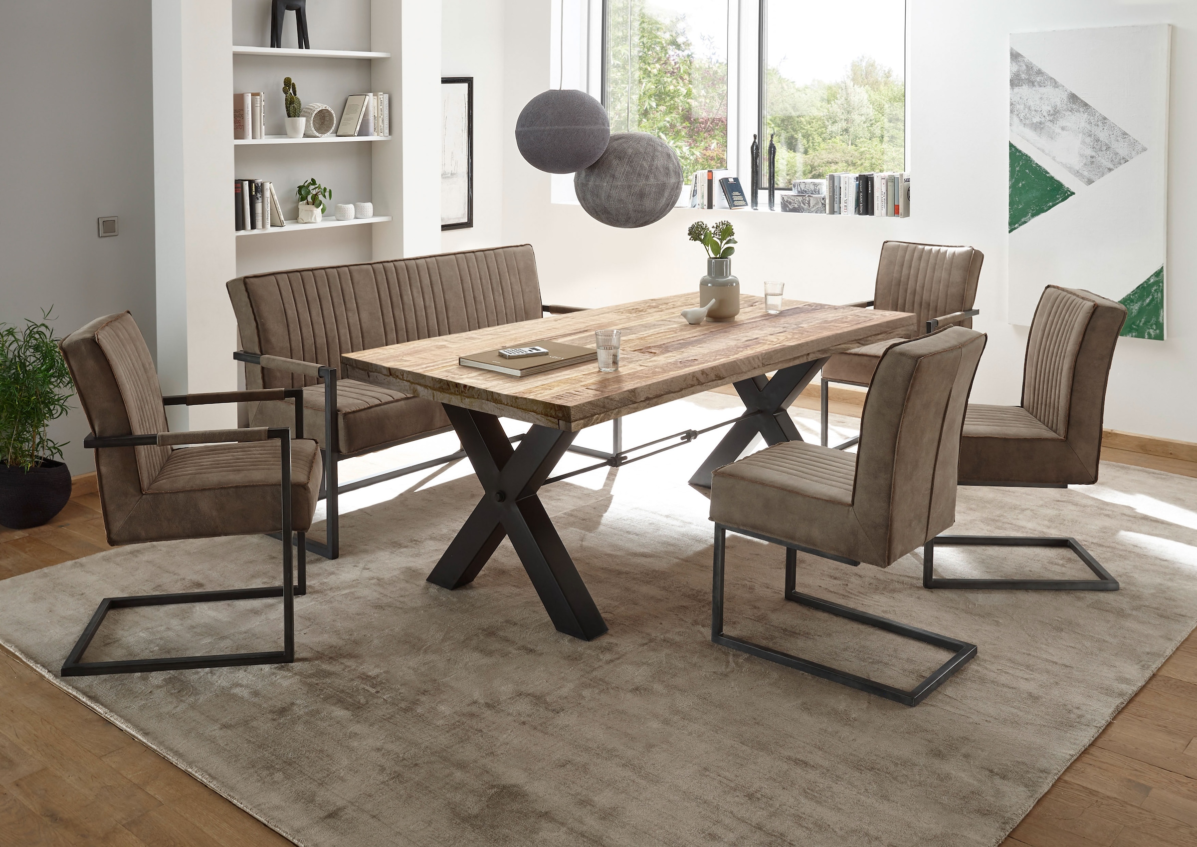 Stolkom Freischwinger »Linda«, (Set), 2 St., Microfaser, Federkern im Sitz