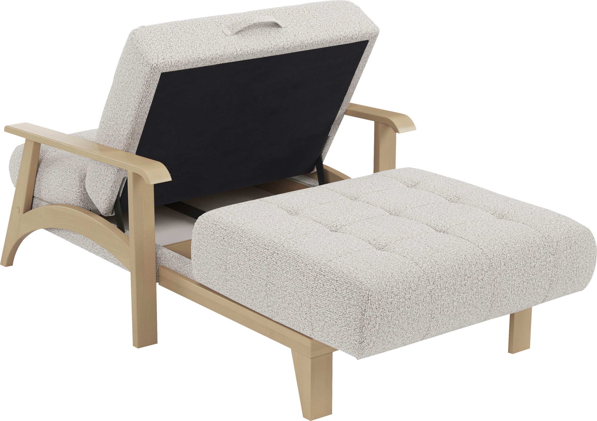 sit&more Recamiere »Billund«, Armlehnen aus Buchenholz in natur, verschiedene Bezüge und Farben