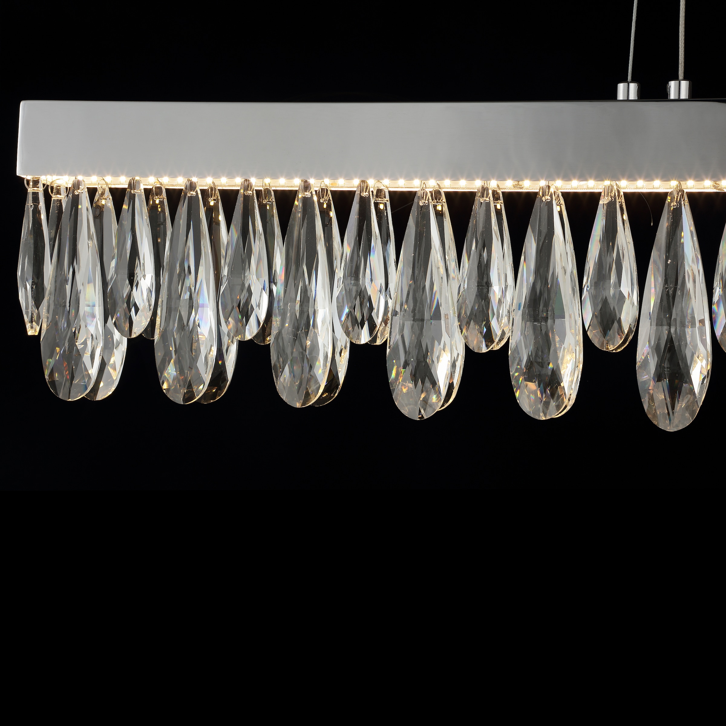 lumiCouture LED Pendelleuchte »Celestia« LED-Modul 1 Stk. Warmweiß L. 100 x H. 150 cm, 3300 lm, 2700 K, K9- Kristalle