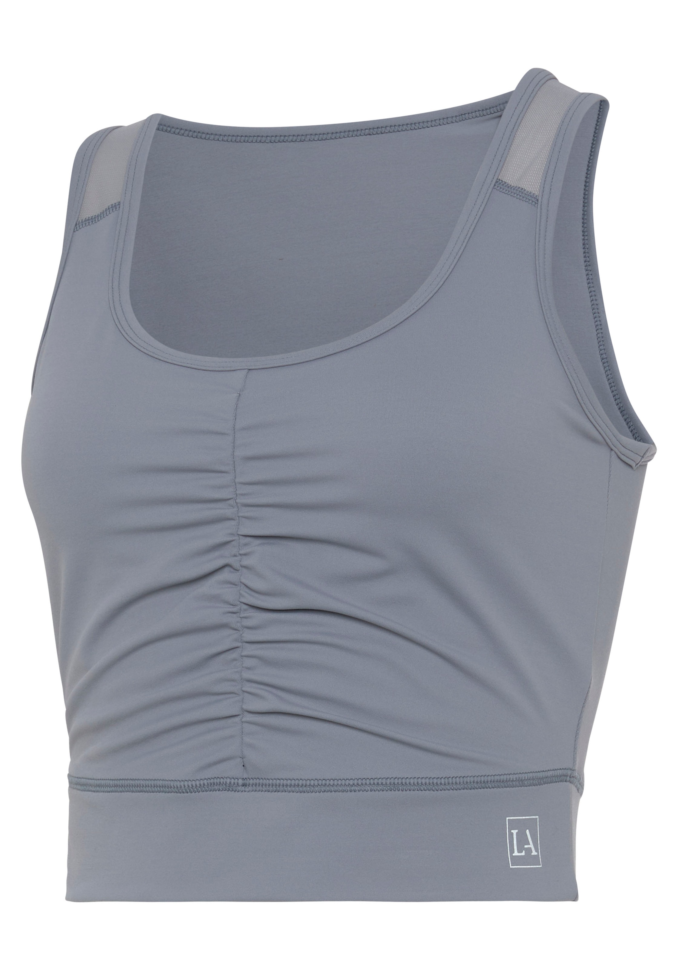 LASCANA ACTIVE Crop-Top »-Sport Top«, mit Raffung und Mesheinsätze