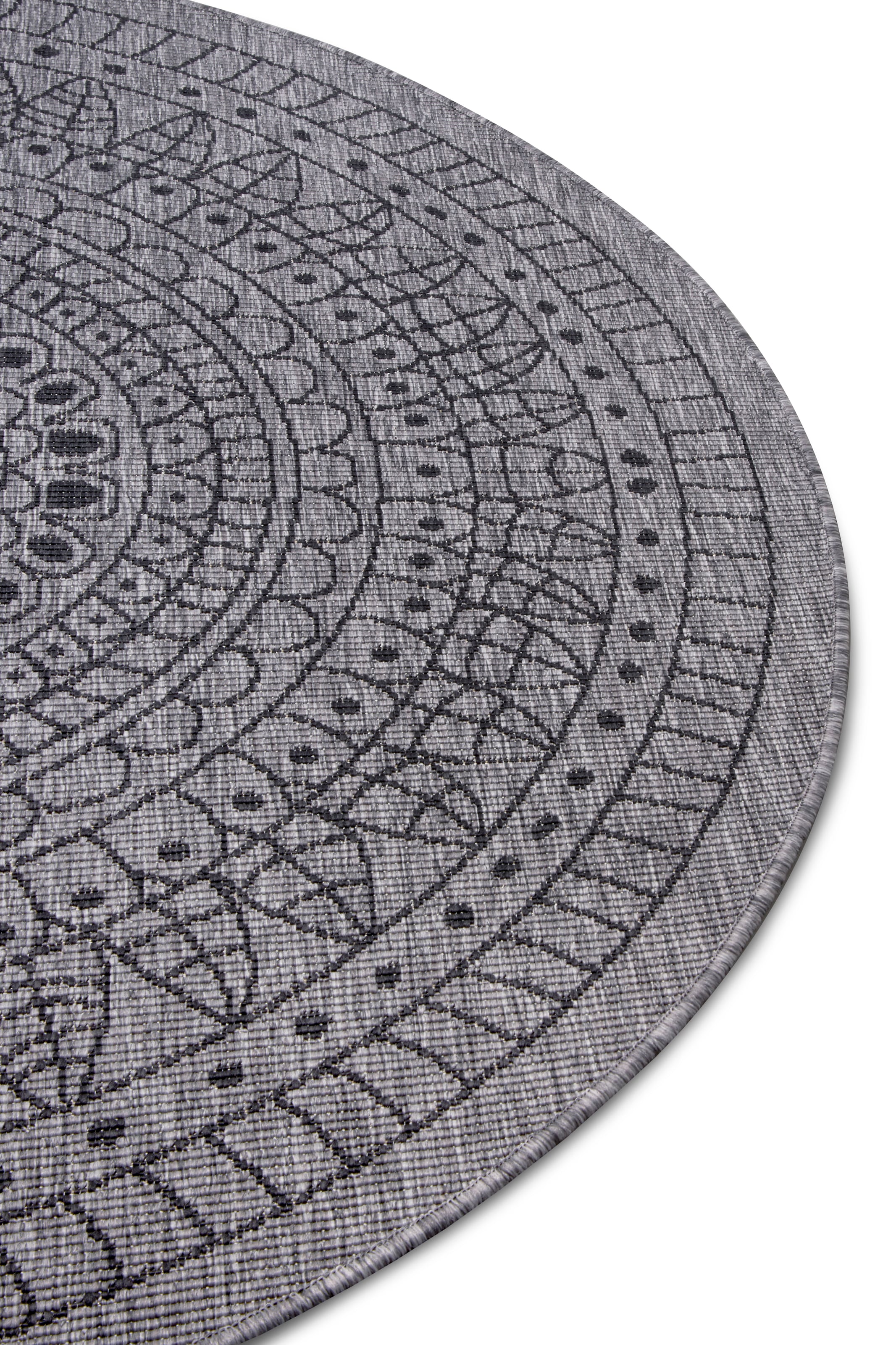 HANSE Home Teppich »Porto Wendeteppich« rund 5 mm Höhe In-& Outdoor, Wetterfest, Balkon, Garten, Wohnzimmer, Wasserfest