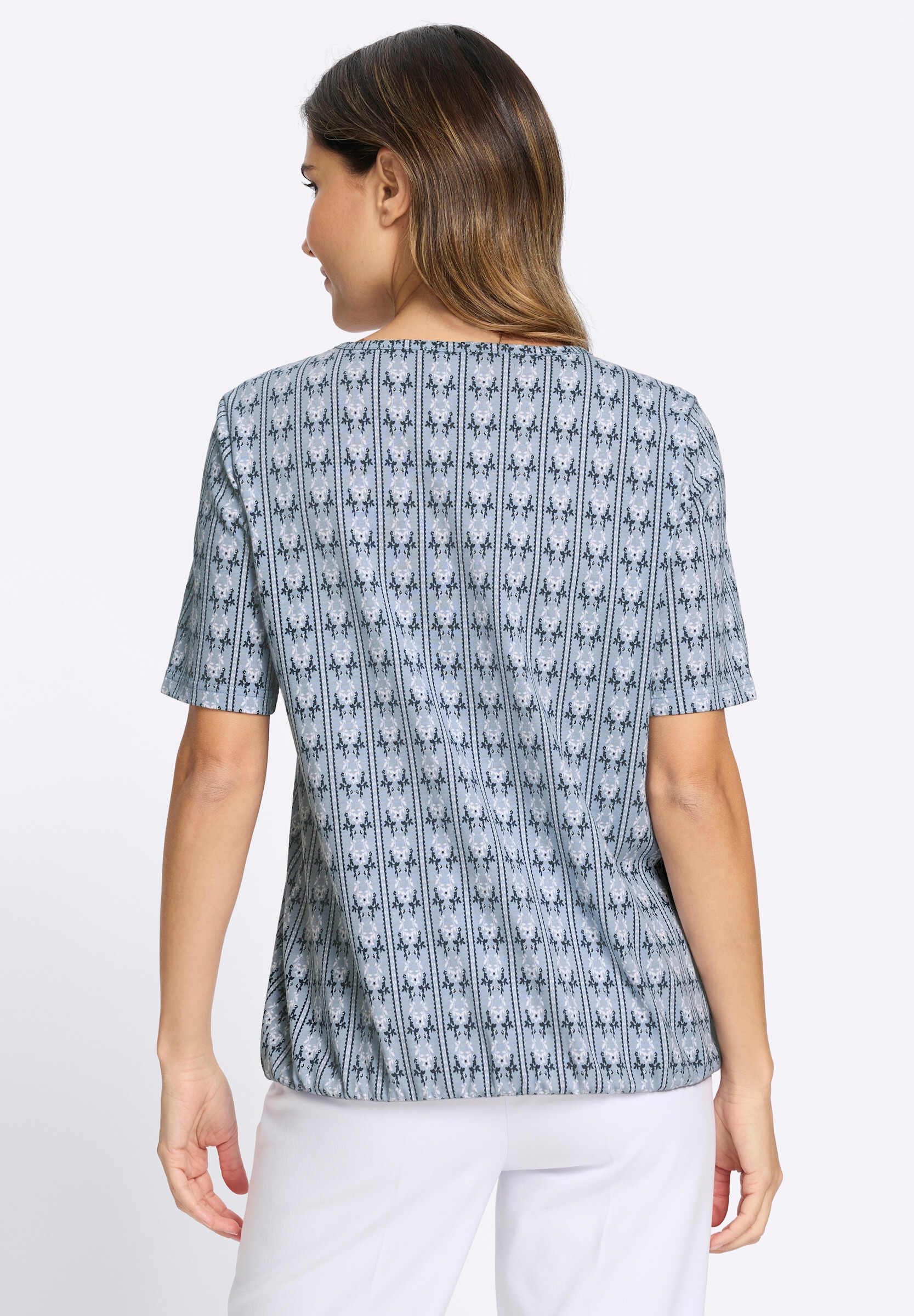 Sieh an! Trachtenshirt »Kurzarm-Shirt Trachtenshirt im floralen Dessin«