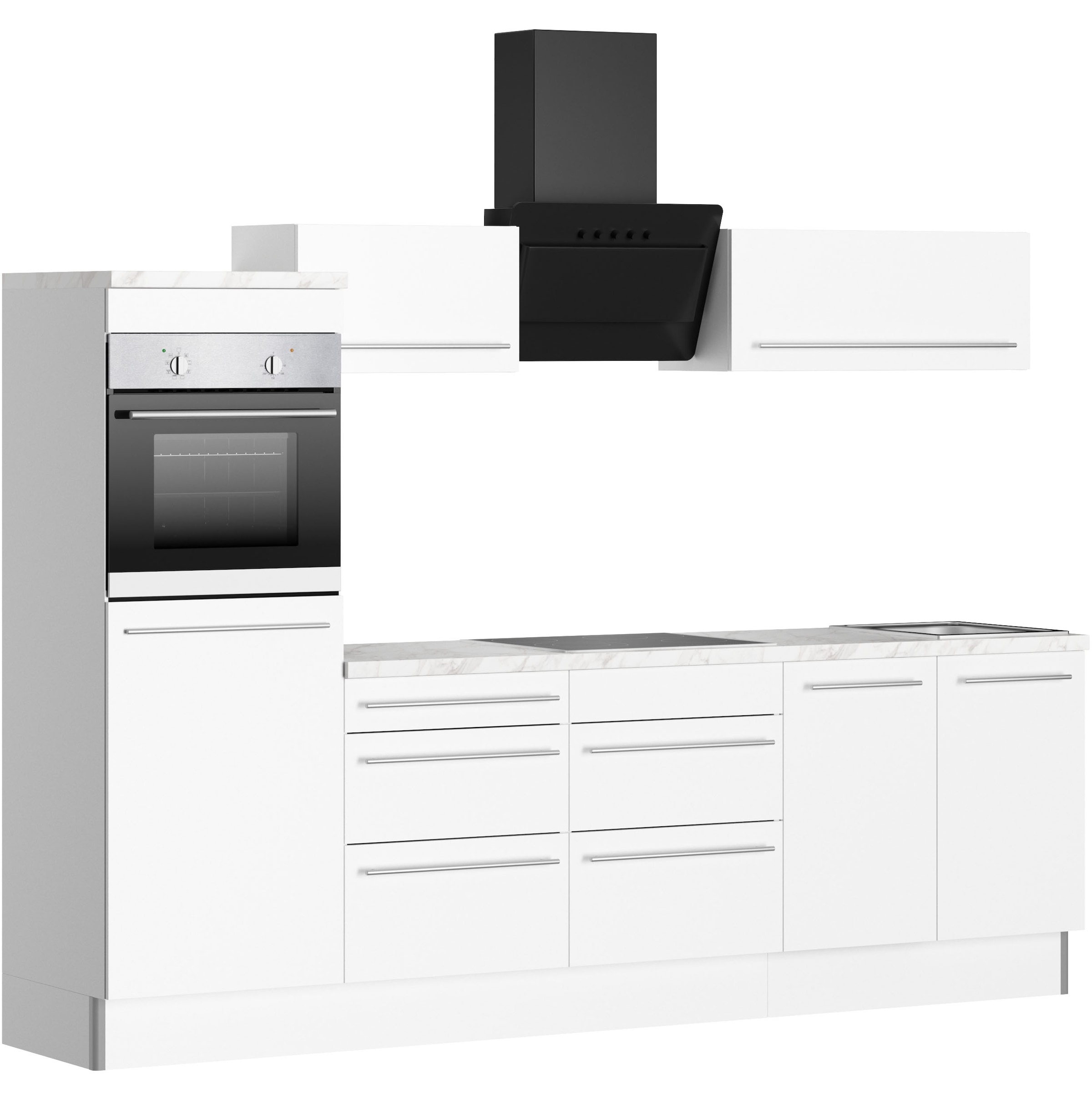 KOCHSTATION Küche »KS-Bern2« Breite 270 cm, wahlweise mit E-Geräten, Seitenverkehrt stellbar