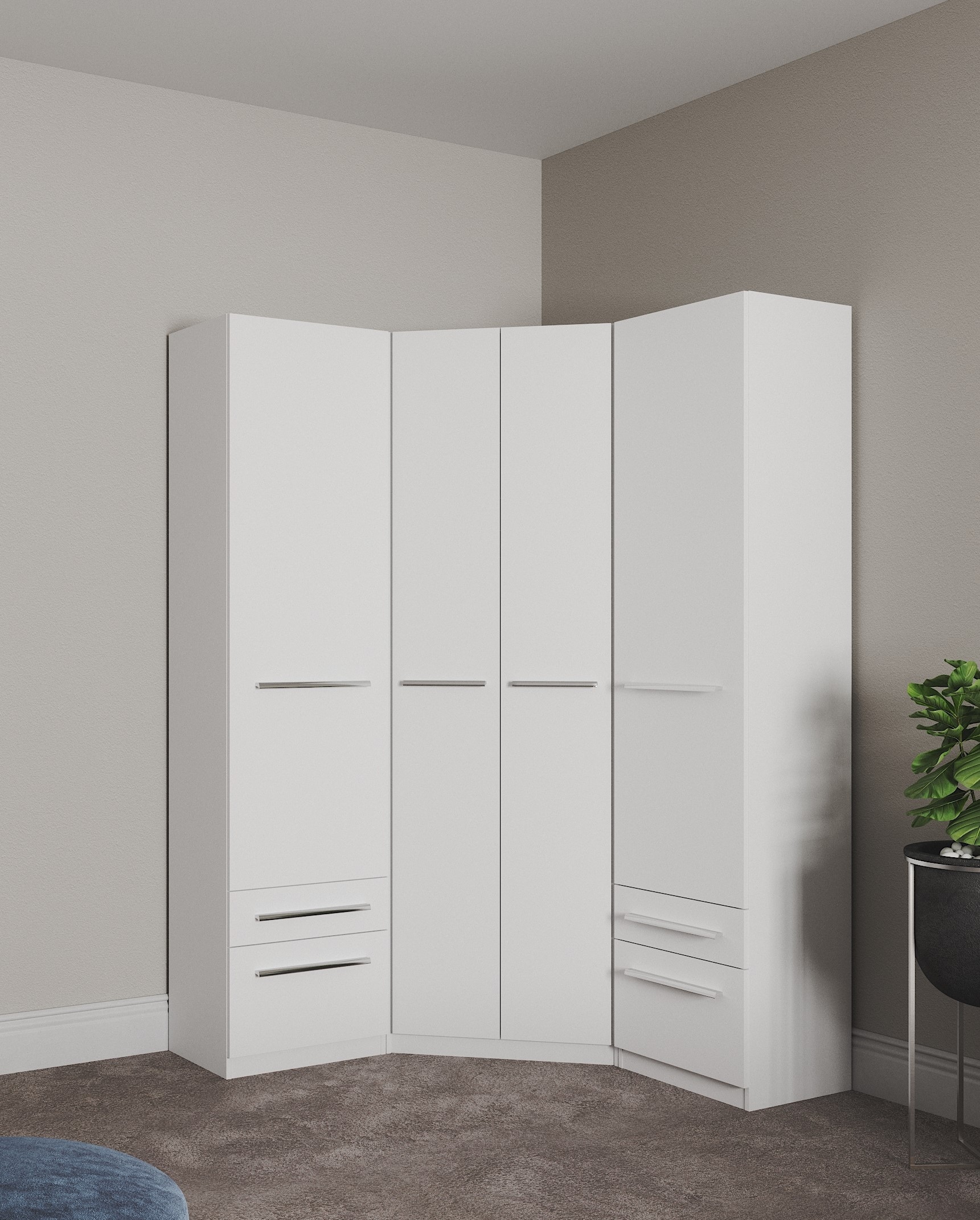 priess Kleiderschrank »Schrank Garderobe Wäscheschrank Barcelona in 5 Breiten« viel Stauraum, geräumige Schubkästen, mit Spiegel, MADE IN GERMANY