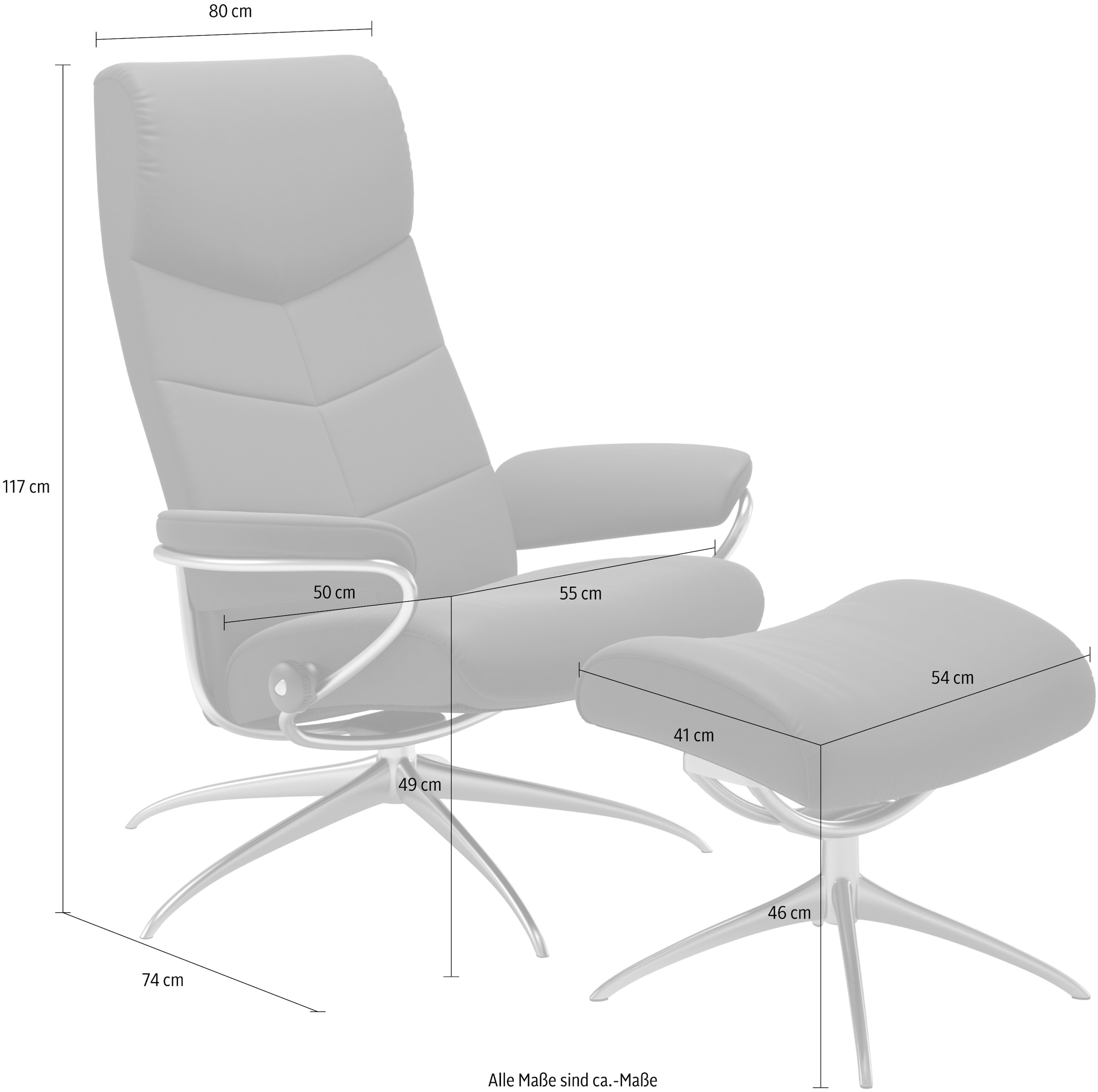 Stressless® Relaxsessel »Dublin«, (Set, Relaxsessel mit Hocker), mit Hocker, High Back, mit Star Base, Gestell Schwarz