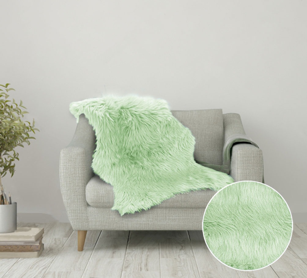 my home Hochflor-Teppich »Valeria Fellteppich kuschelig«, fellförmig, 60 mm Höhe, Kunstfell, Fellform, weiche Teppiche, Schlafzimmer, Wohnzimmer