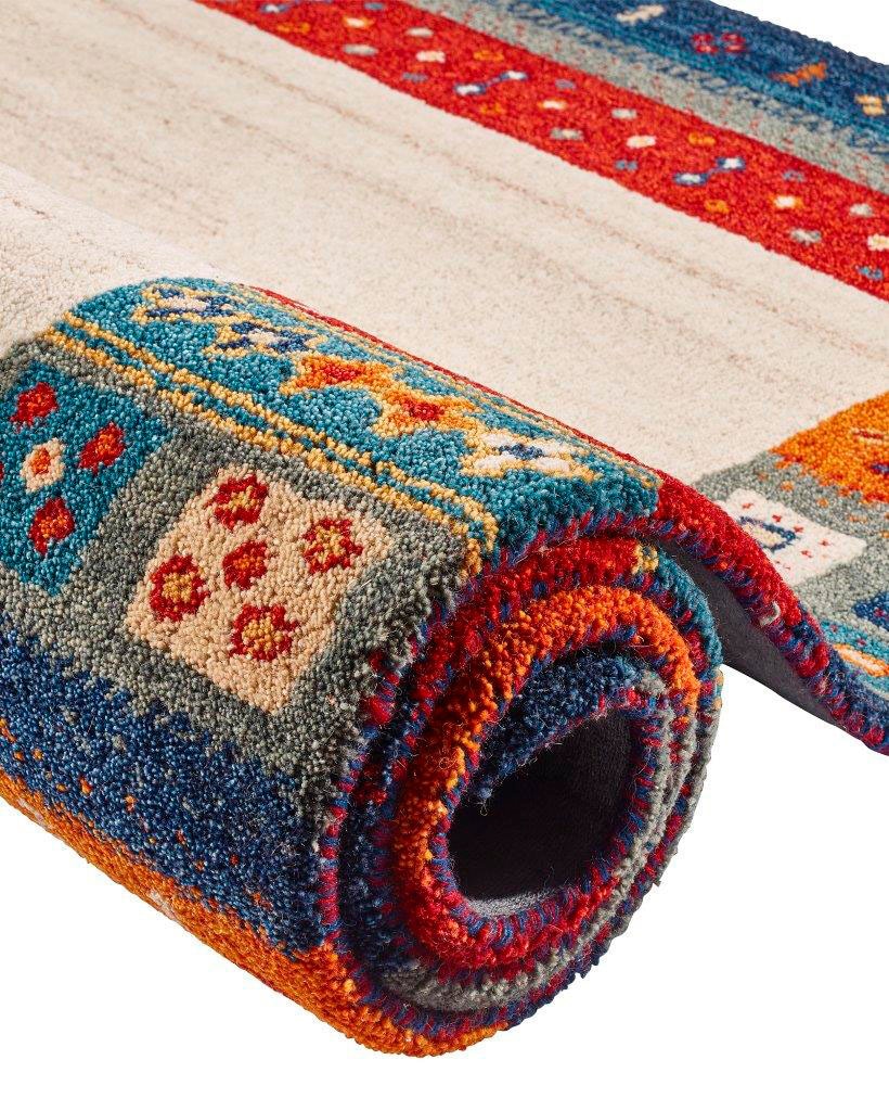 Dekowe Wollteppich »Deepika«, rechteckig, 15 mm Höhe, reine Wolle, Orient-Optik, Gabbeh Design, mit Bordüre, Wohnzimmer