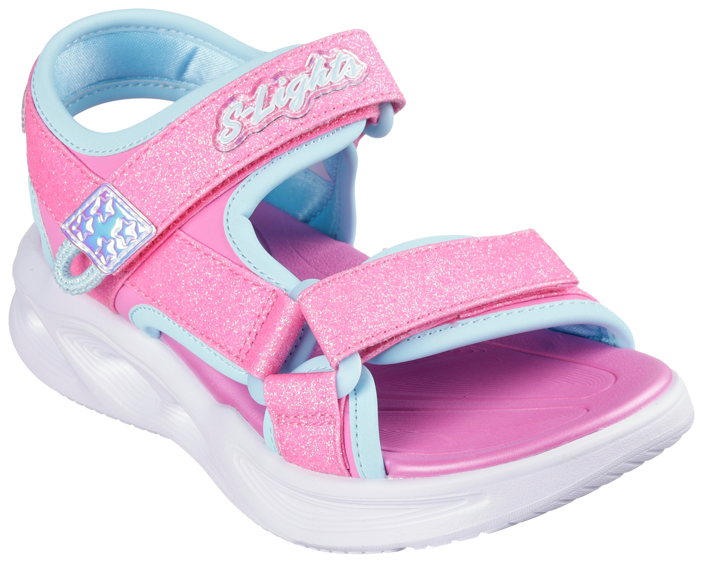 Skechers Sandale »SOLA GLOW SANDAL«, Klettschuh, mit Glitzer, Blinkfunktion, Größenschablone...