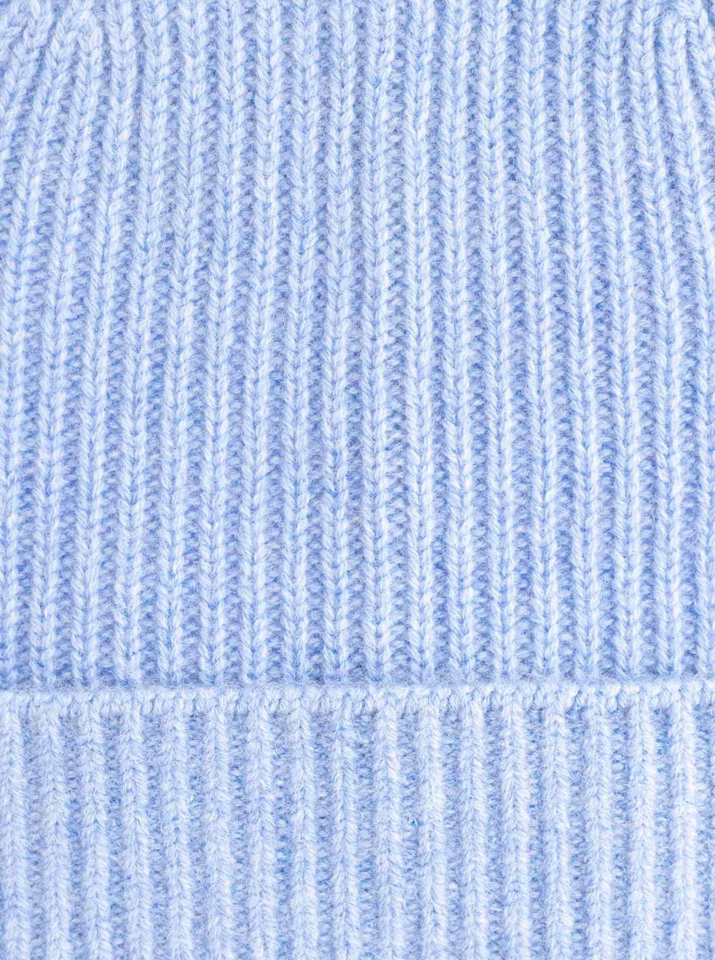 Zwillingsherz Beanie Feinripp, breiter Umschlag, Wolle