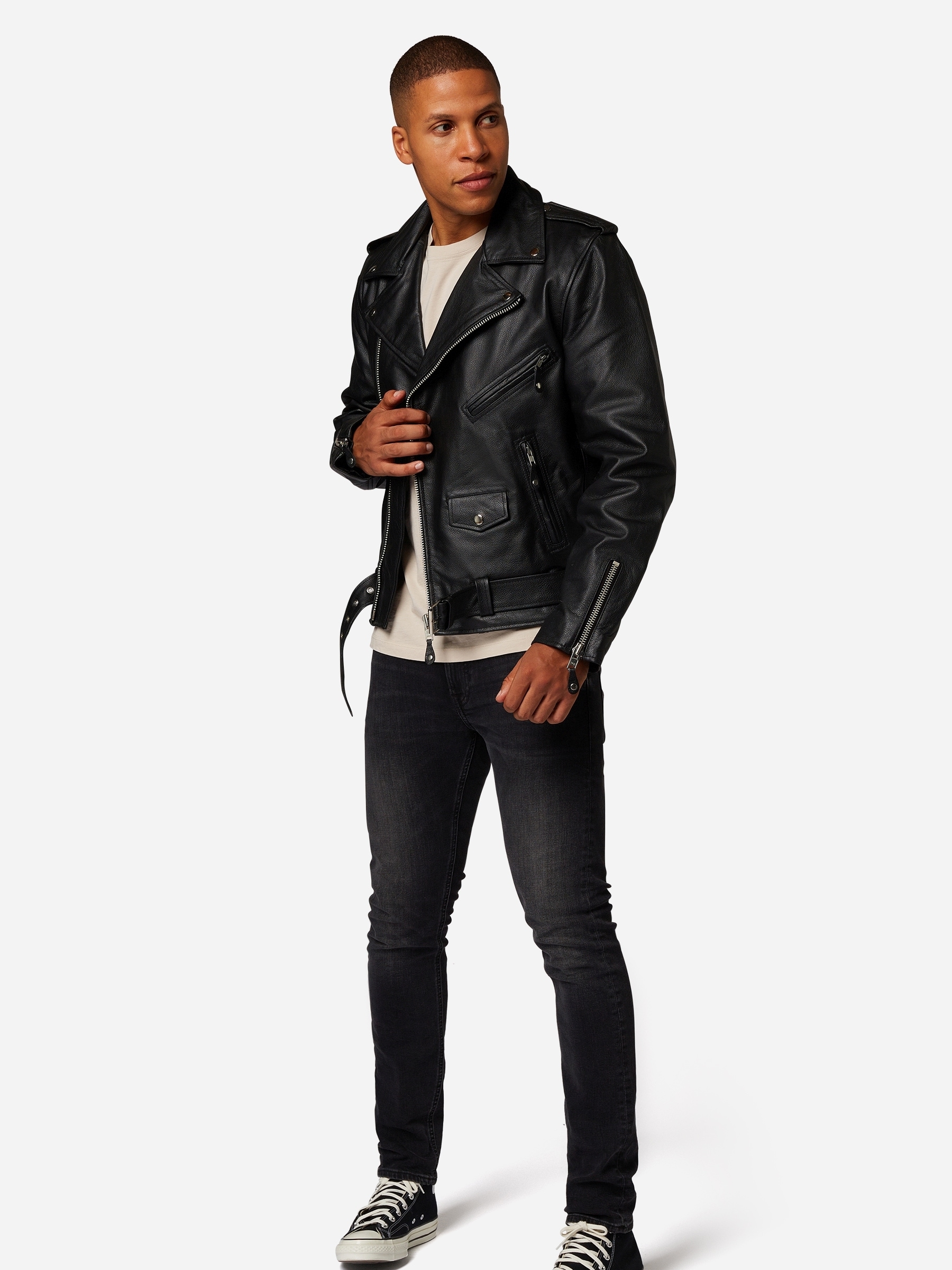 RICANO Bikerjacke »Lederjacke Brando« Handgefertigt aus echtem Leder