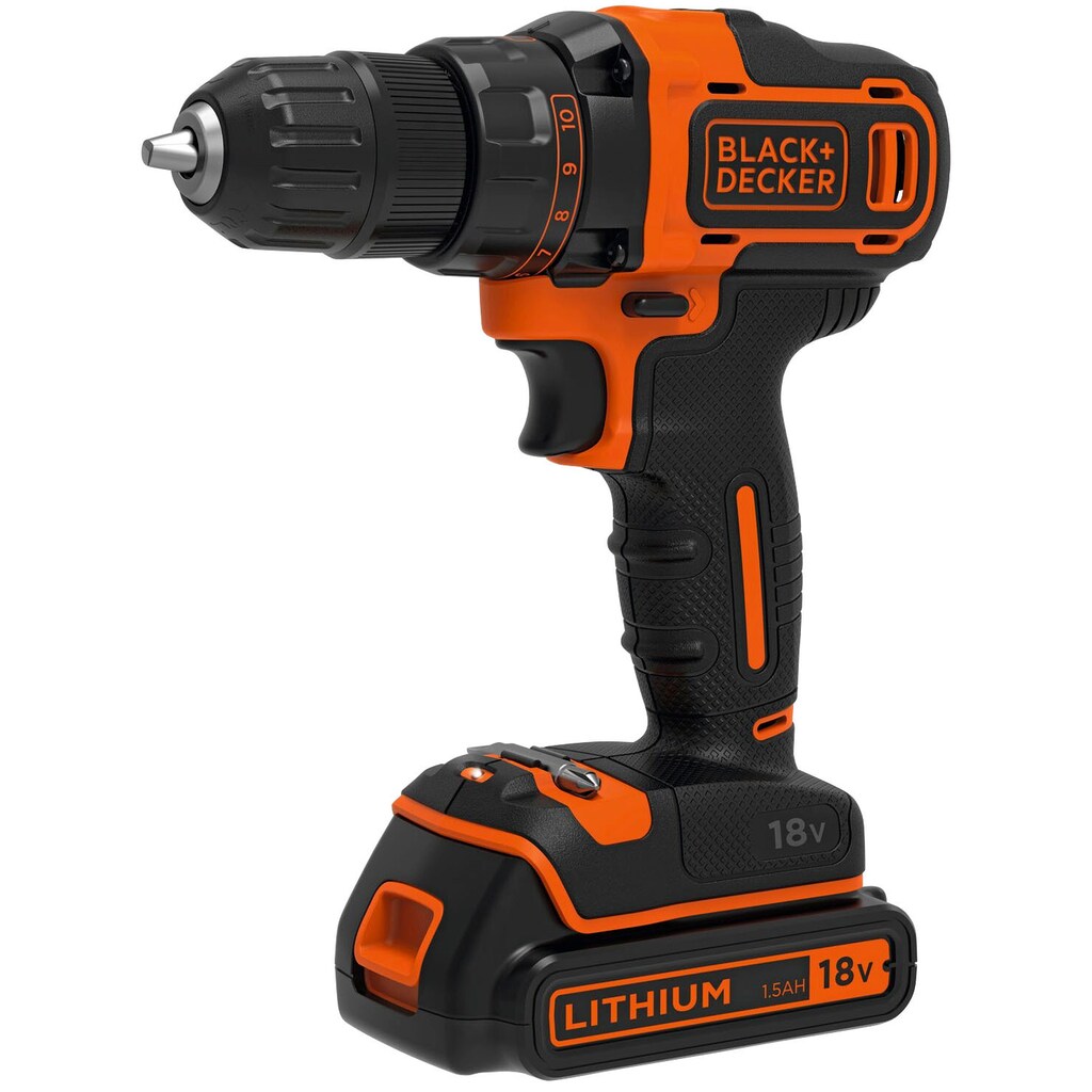 Black + Decker Akku-Bohrschrauber »BDCDD186K«, (Set, 4 tlg.)