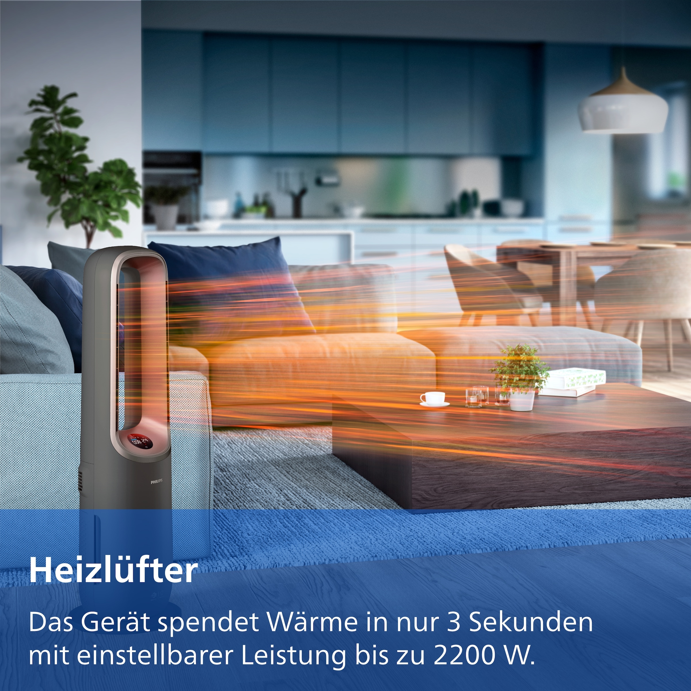 Philips Luftreiniger »AMF970/10 AirPerformer 4-in-1, Reinigen, Kühlen, Heizen & Befeuchten« für 48 qm Räume mit App-Verbindung, Fernbedienung