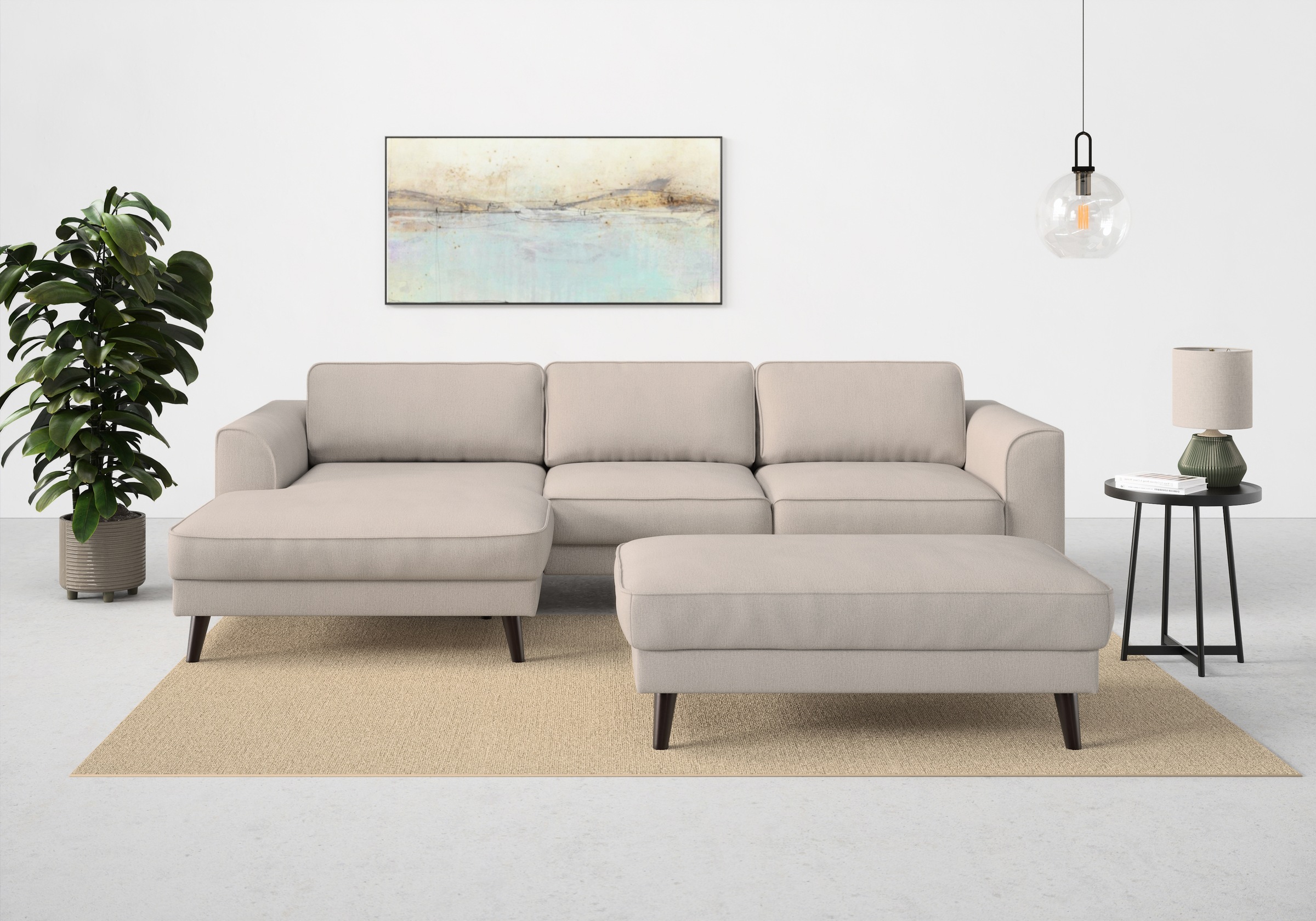 TRENDMANUFAKTUR Ecksofa »Lumber Jack, elegantes Designsofa, zeitlos modern, hoher Sitzkomfort«, wahlweise mit Bettfunktion u. Bettkasten, L-Form