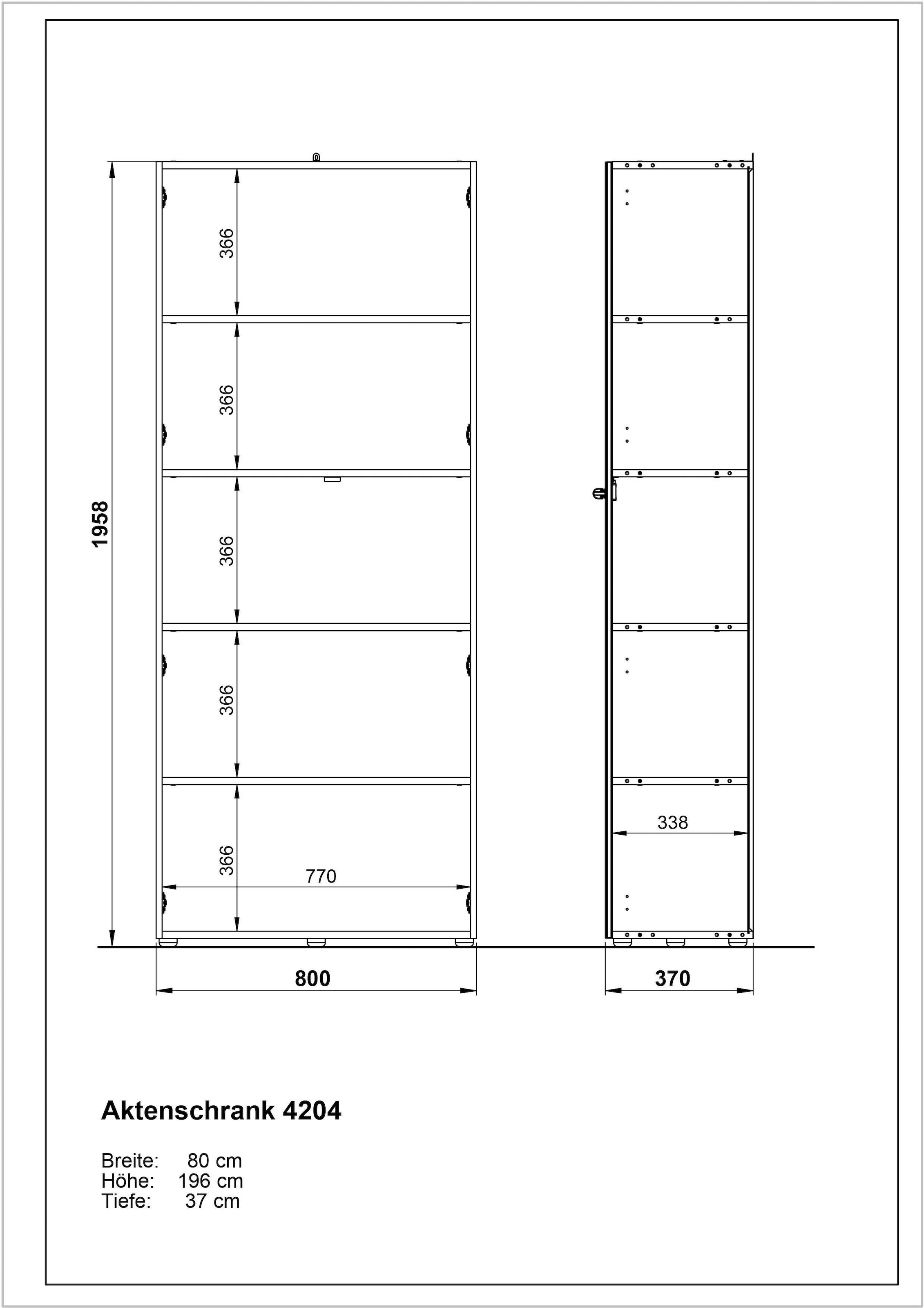 »GW-Monteria«, kaufen bequem GERMANIA weißer mit Aktenschrank Glas-Auflage, abschließbar