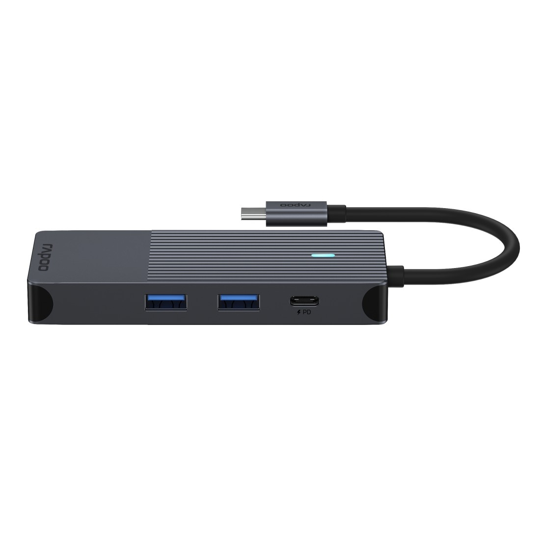 Rapoo USB-Adapter »UCM-2004 USB-C Multiport Adapter, 8in1, Grau«, USB-C zu HDMI-USB 3.0 Typ A-RJ-45 (Ethernet)-SD-Card-MicroSD-Card, 18 cm
