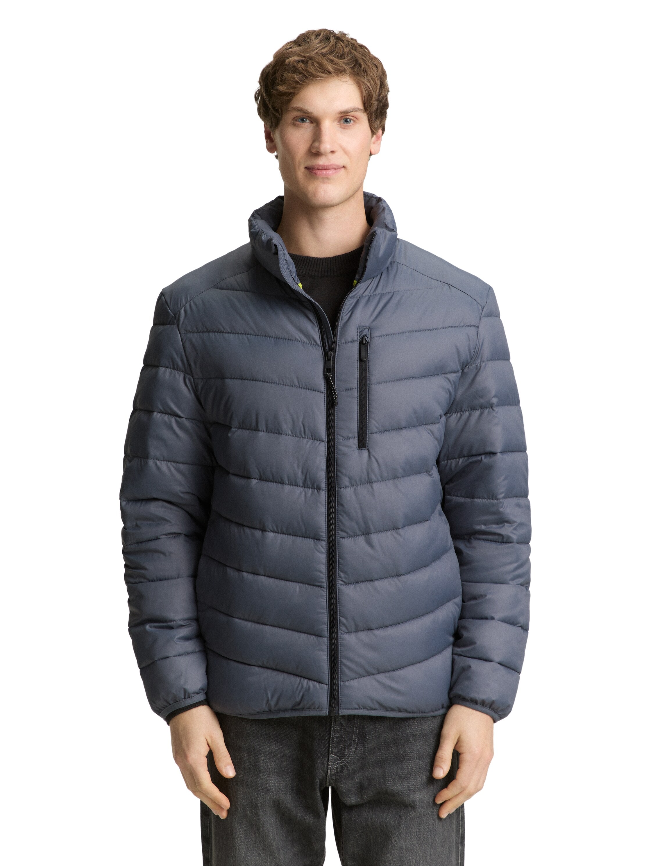 TOM TAILOR Denim Steppjacke ohne Kapuze mit Stehkragen