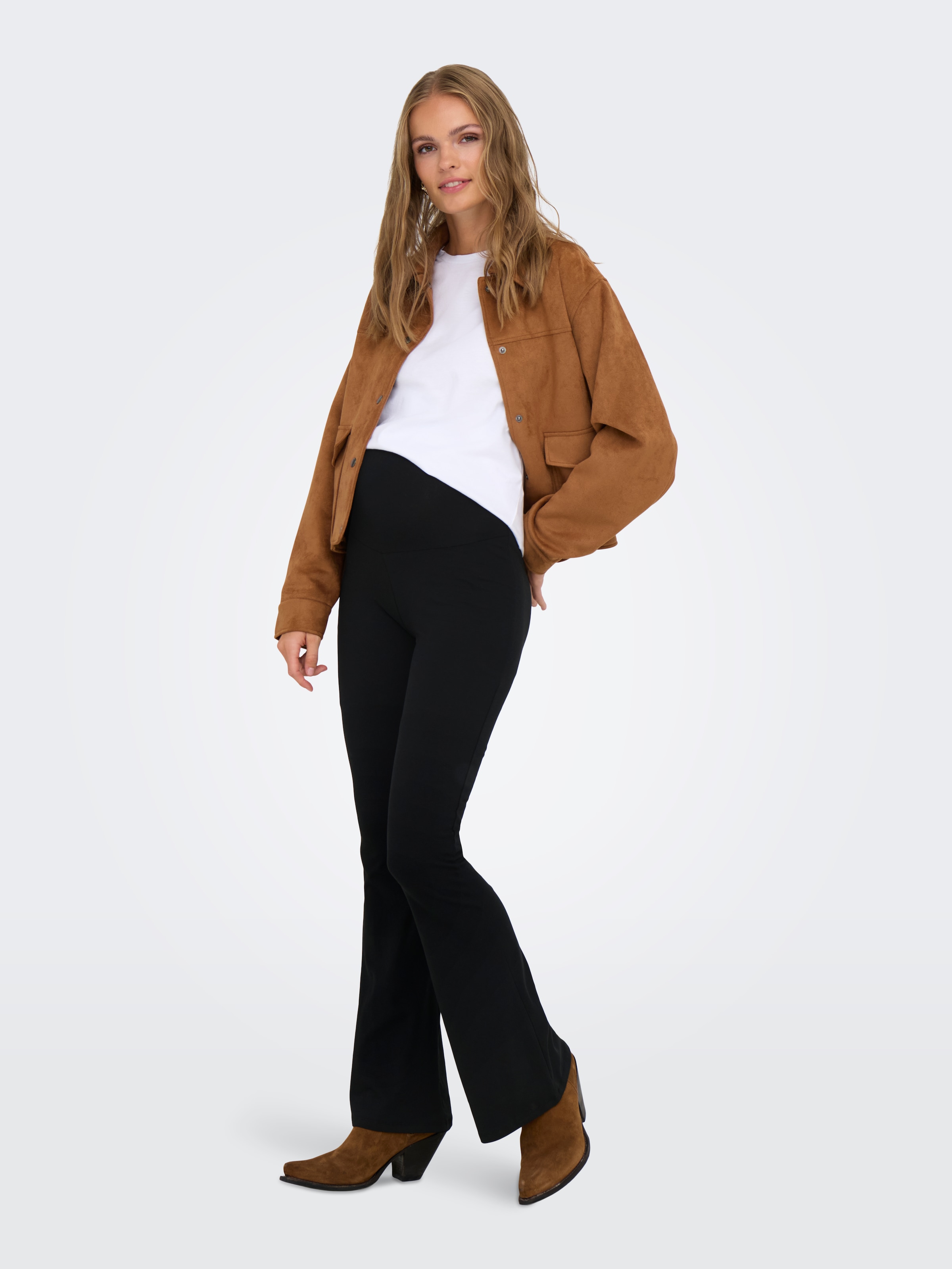 ONLY MATERNITY Umstandsleggings »OLMLOVELY LEO FLARED PANT 2-PACK NOOS«, (Packung, 2 tlg.)