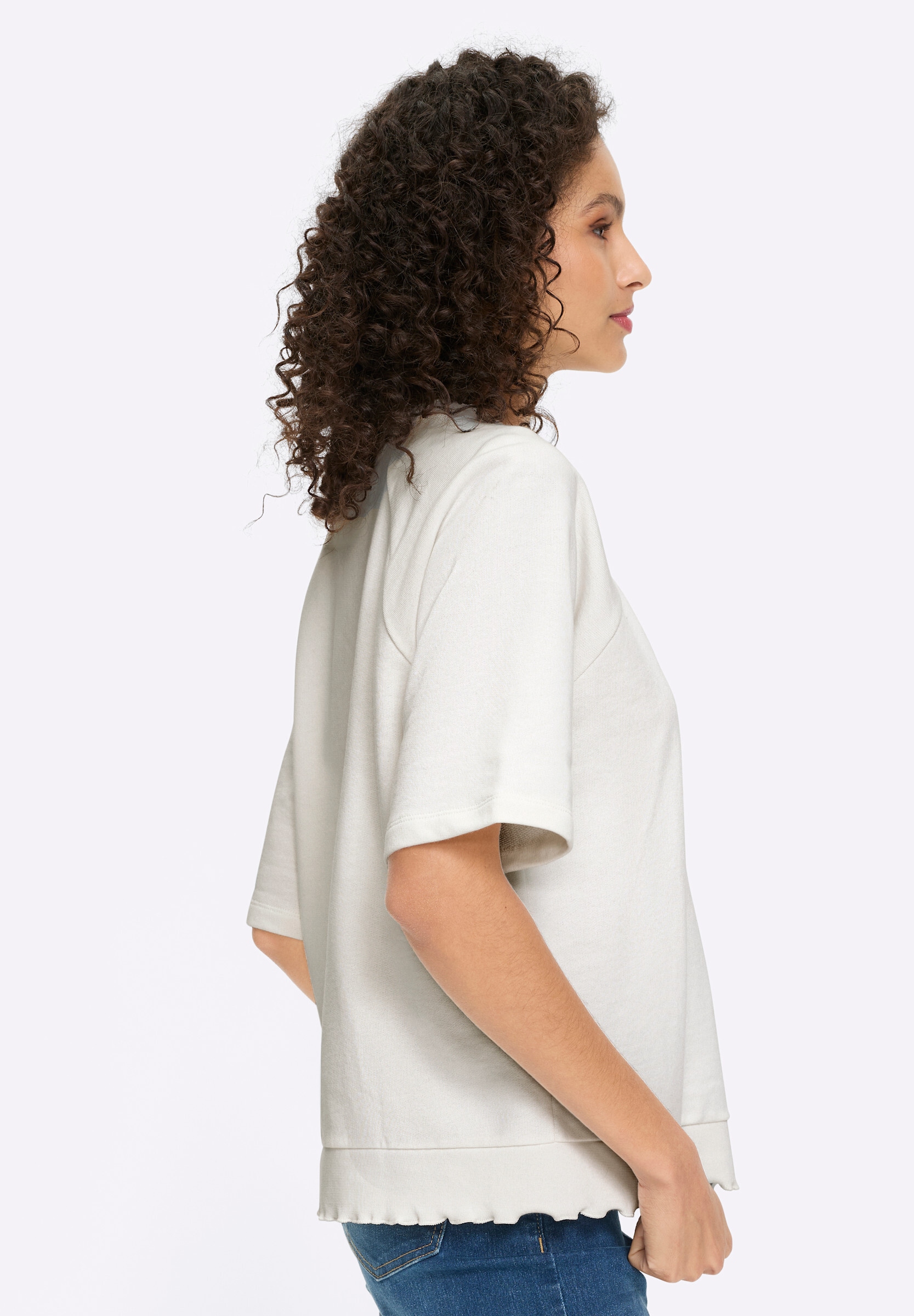 heine Sweatshirt »Sweatshirt Sweatshirt mit Rüschensaum«
