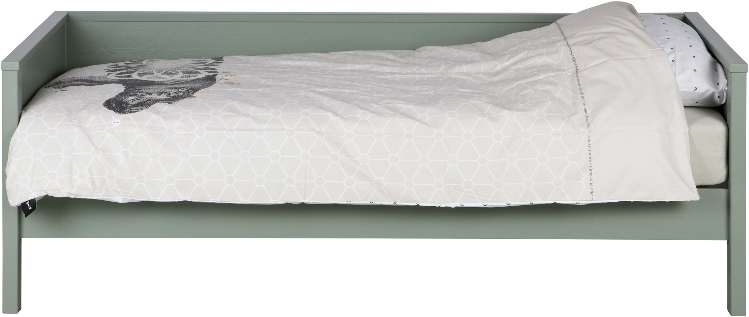 WOOOD Bettgestell »Nikki FSC®-Kiefernholz gebürstet, H 73 x B 208 x D 100 cm« Matratzenmaß 90x200 cm, Schublade optional, mit akzentuierter Maserung