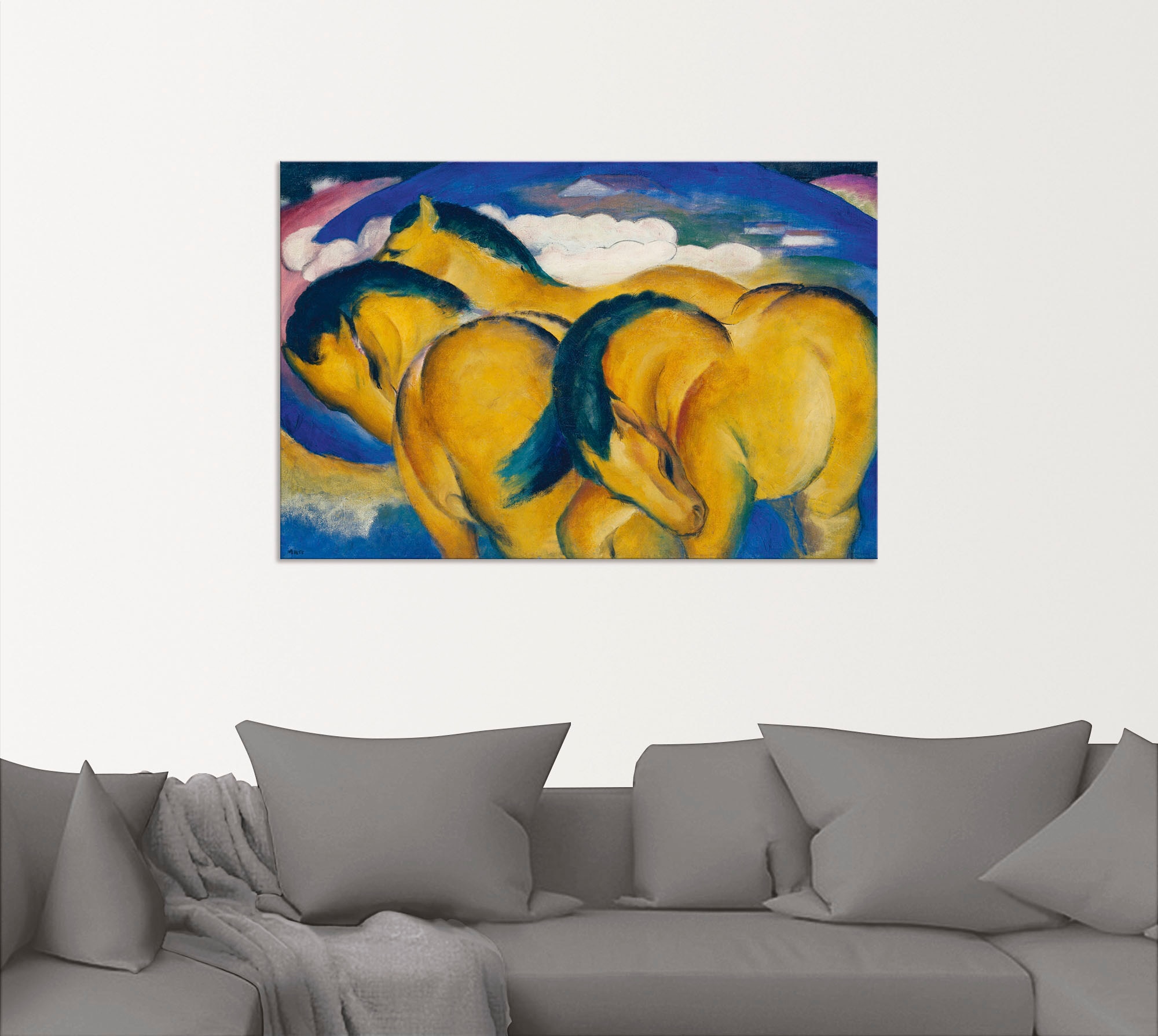 Artland Wandbild »Die kleinen gelben Pferde. 1912«, Haustiere, (1 St.), als Alubild, Outdoorbild, Leinwandbild in verschied. Größen