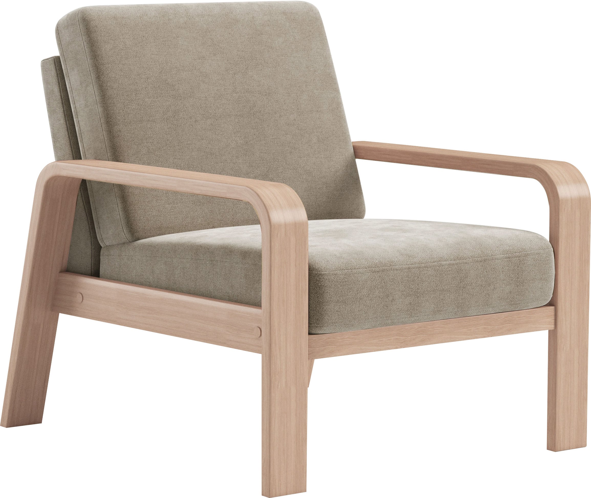 sit&more Sessel »Kolding«, Armlehnen aus Buchenholz in natur, verschiedene Bezüge und Farben
