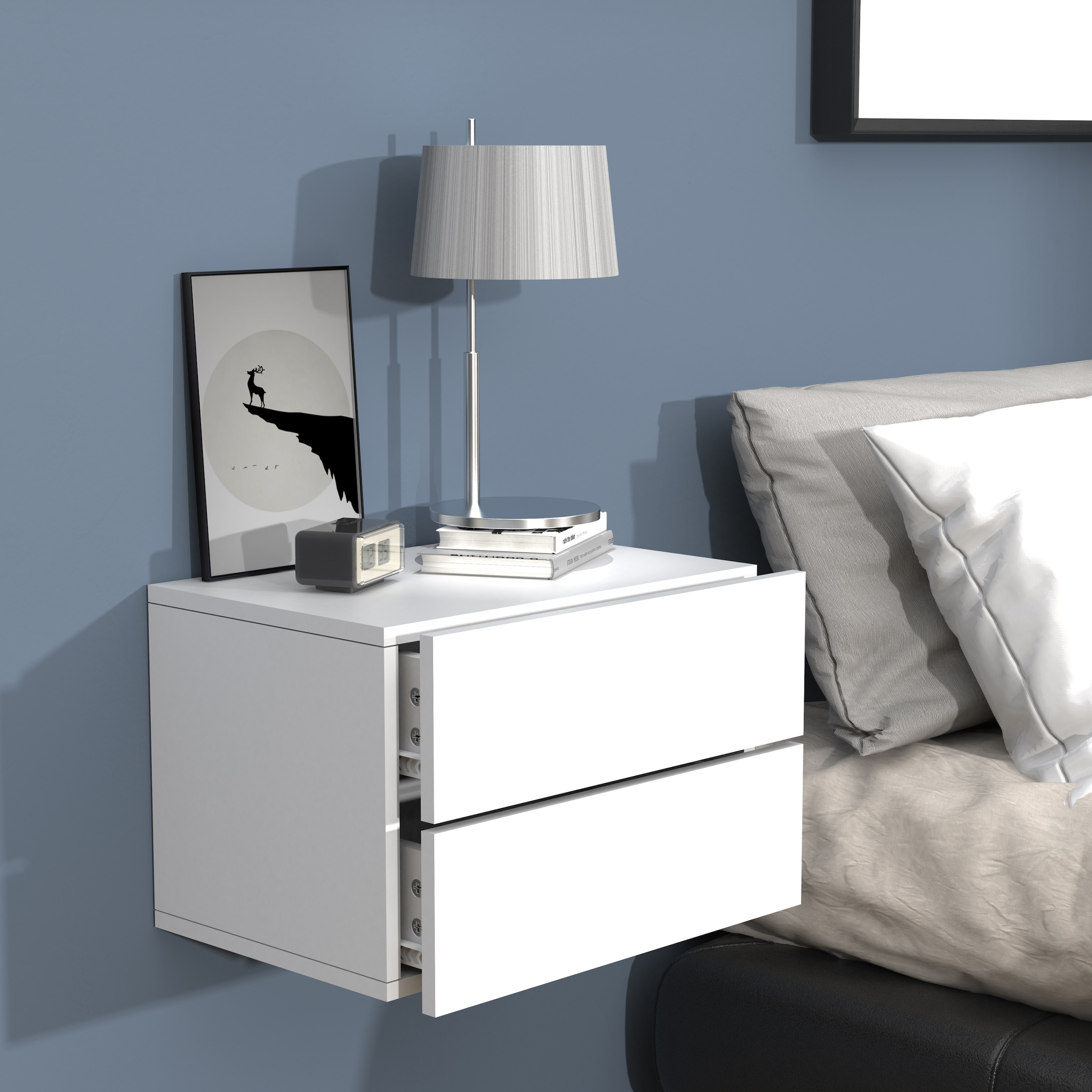 VCM Nachttisch »Holz Wandschublade Wand Hänge Nachttisch Usal L45« 1 Stk. tlg.