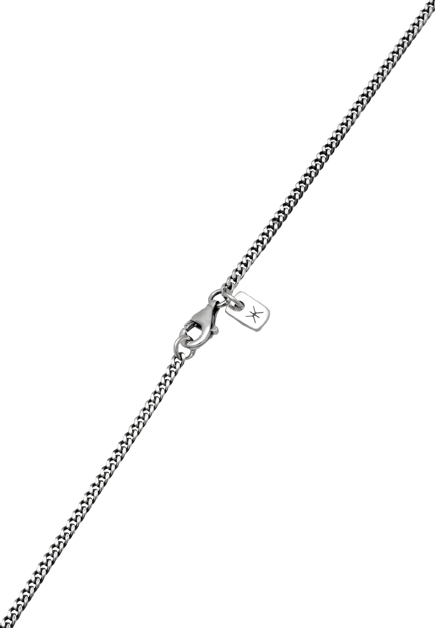 Kuzzoi Lange Kette »Halskette Anker Zirkonia Weiß 925 Sterling Silber«