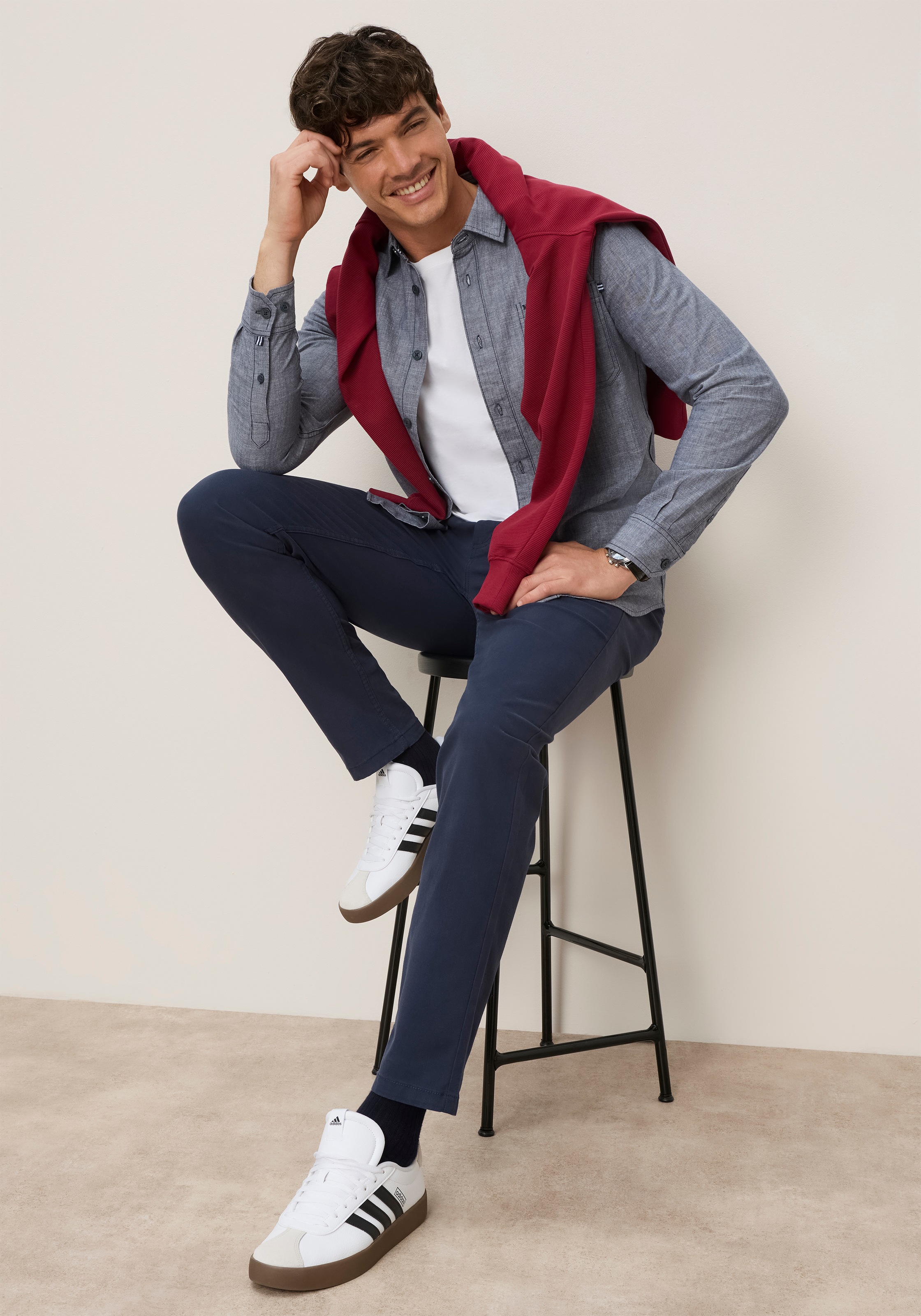 Man's World Langarmhemd »in moderner Chambray-Qualität« Regular-Fit, Leicht, vielseitig