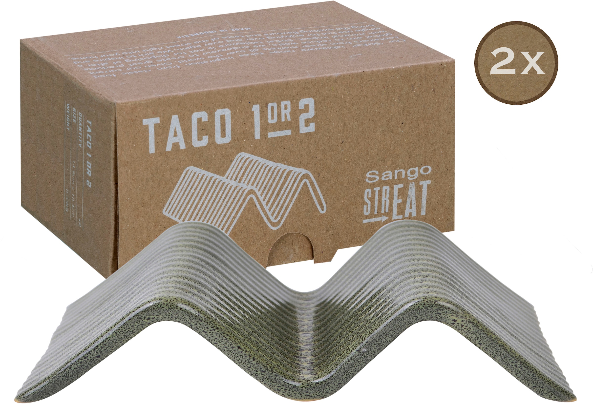 CreaTable Servierplatte Trend Topaktueller tlg.), Jahren Servier „Streat Food“ Stand«, XXL 3 »Taco (Set, 2 Garantie Set, mit