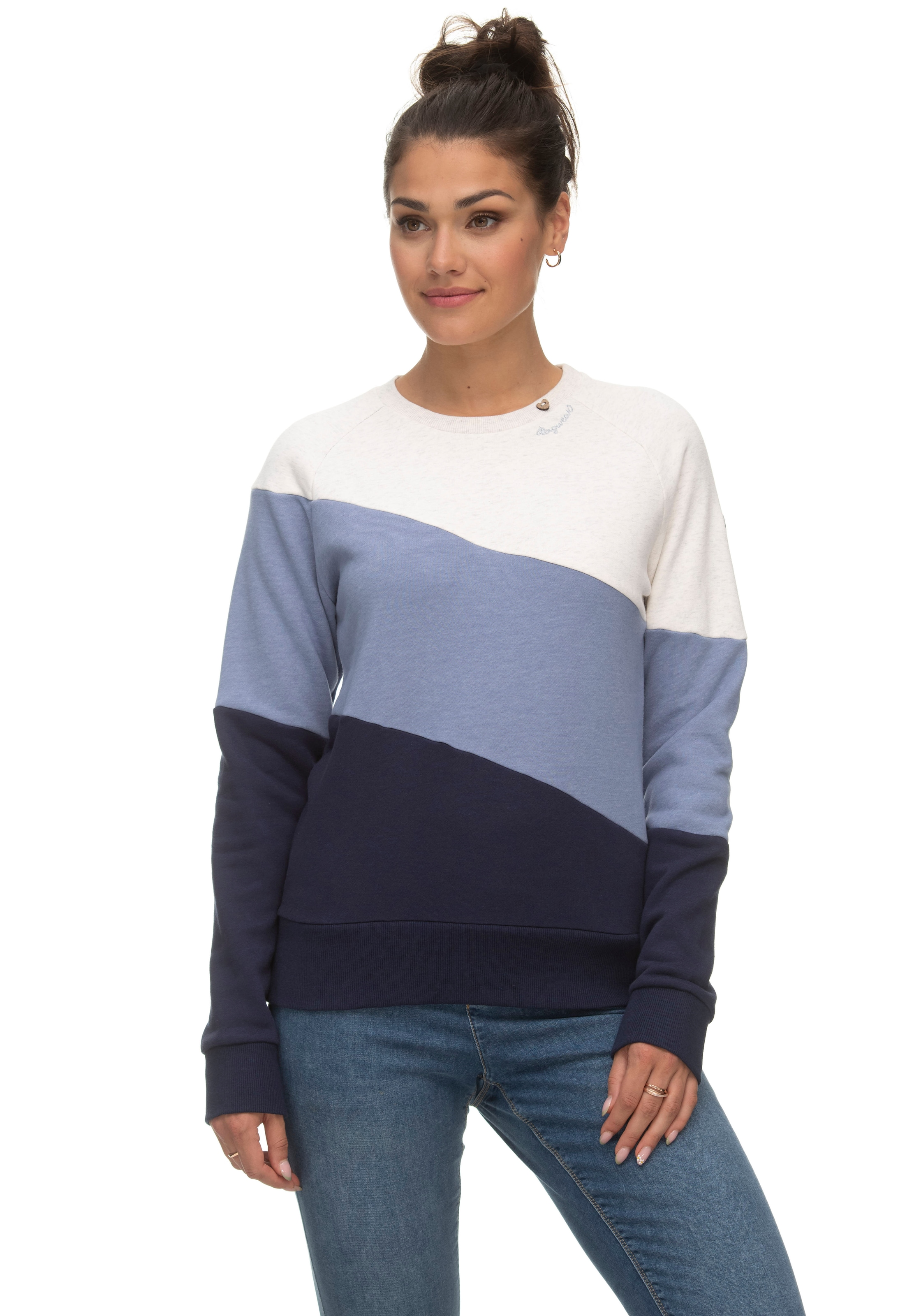 Ragwear Sweater »JOHANKA BLOCK«, Crew Neck im Color-Blocking Design bei ♕