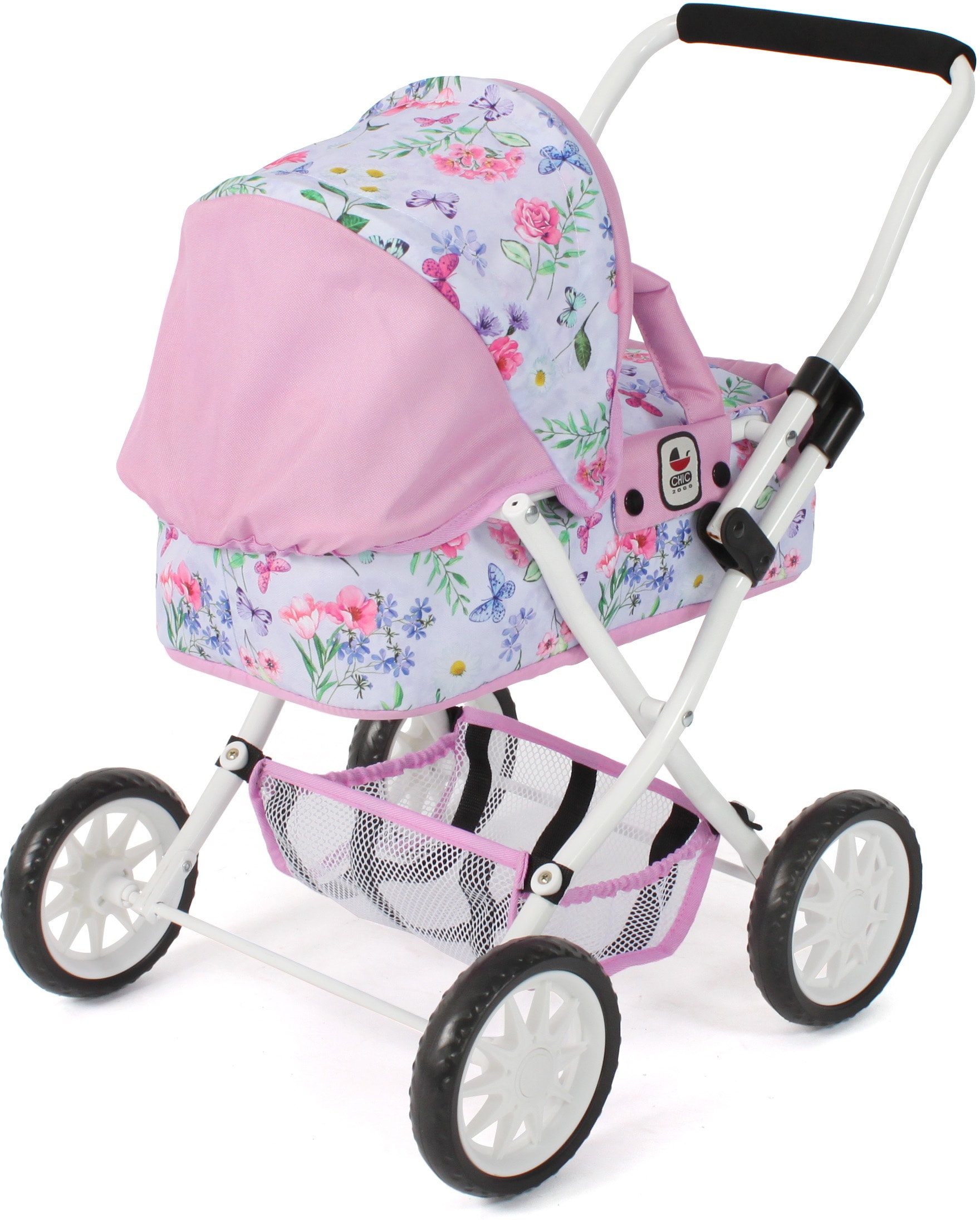 CHIC2000 Puppenwagen »Smarty, Flowers«, mit herausnehmbarer Tragetasche